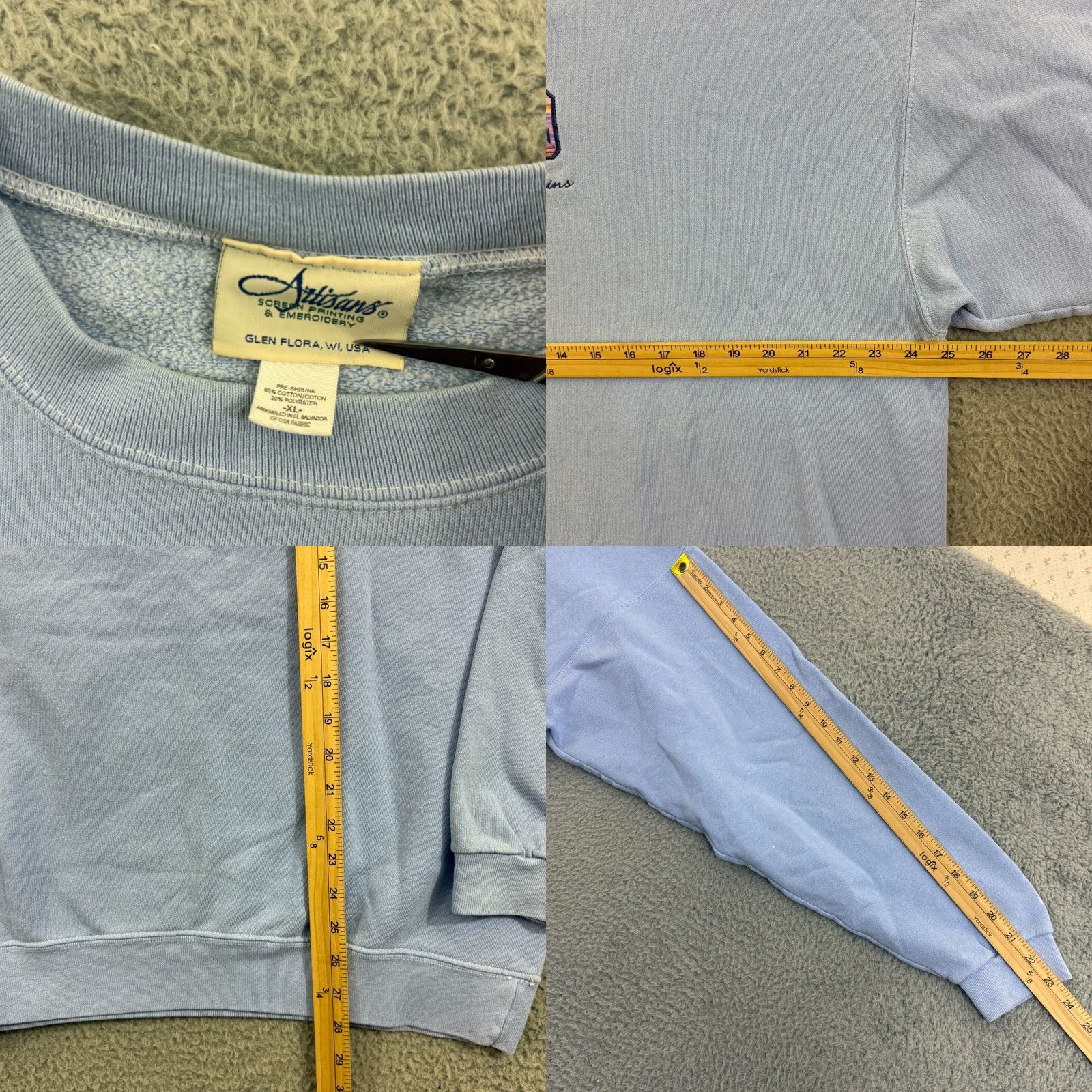 Vintage VINTAGE Adirondack Mountains Sweatshirt Unisex Adults XL Blue 90s Graphic Print Pullover Cotton Fleece Size US XL / EU 56 / 4 - 8 Thumbnail