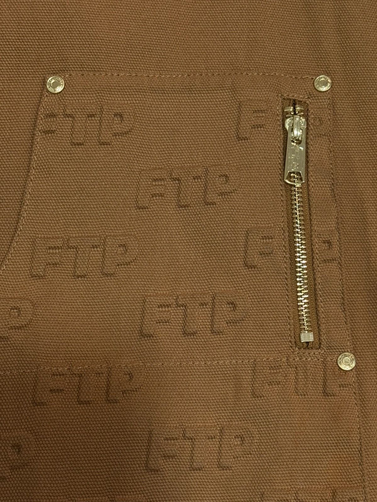 Fuck The Population FTP (FuckThePopulation) Embossed Logo Work Jacket Brown Size US XL / EU 56 / 4 - 6 Thumbnail