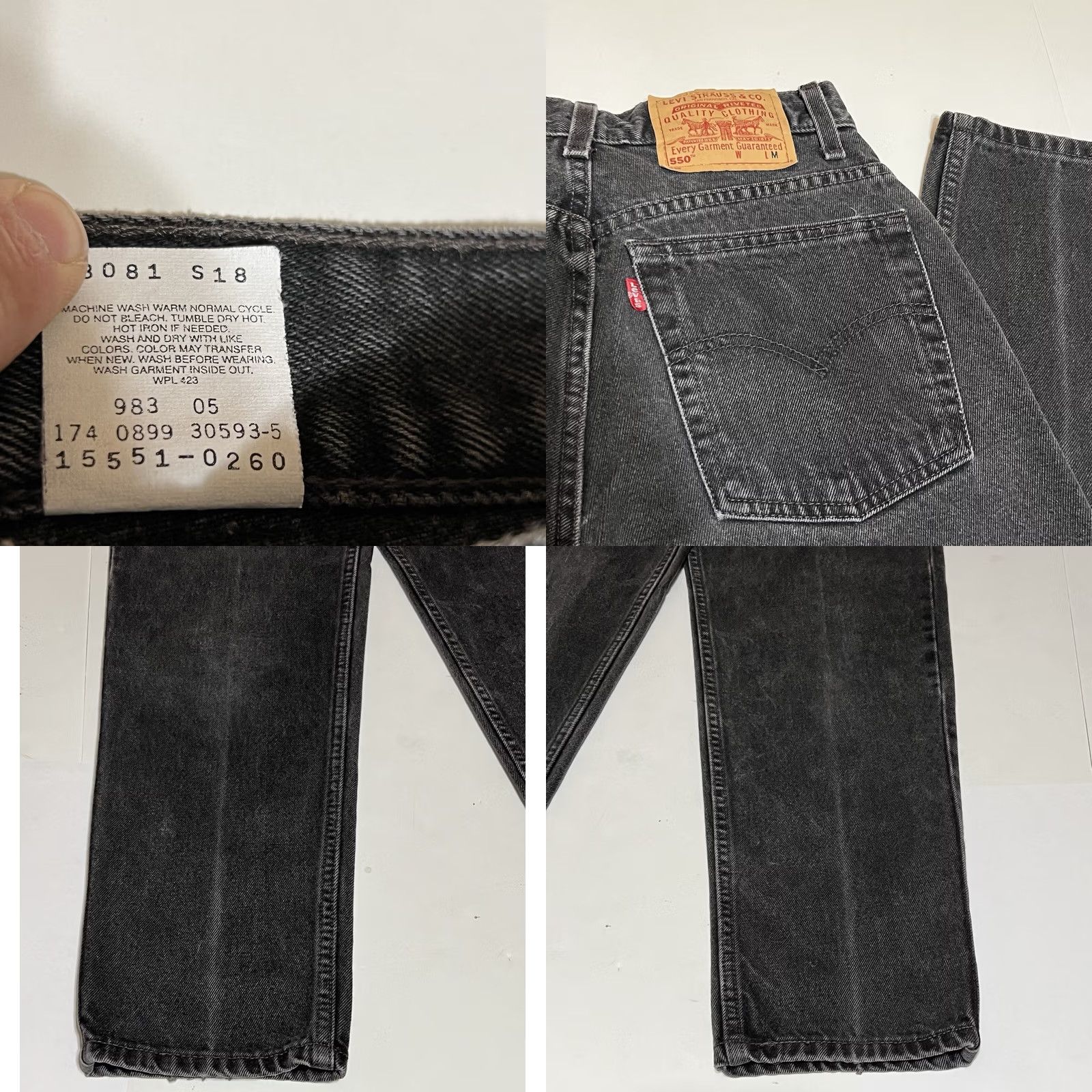 Levi's VINTAGE Levi's 550 Jeans Women 8 Black Relaxed Tapered 27x30.5 5-Pocket Denim 90s Mens Girls Womens Size 30" / US 8 / IT 44 - 8 Thumbnail