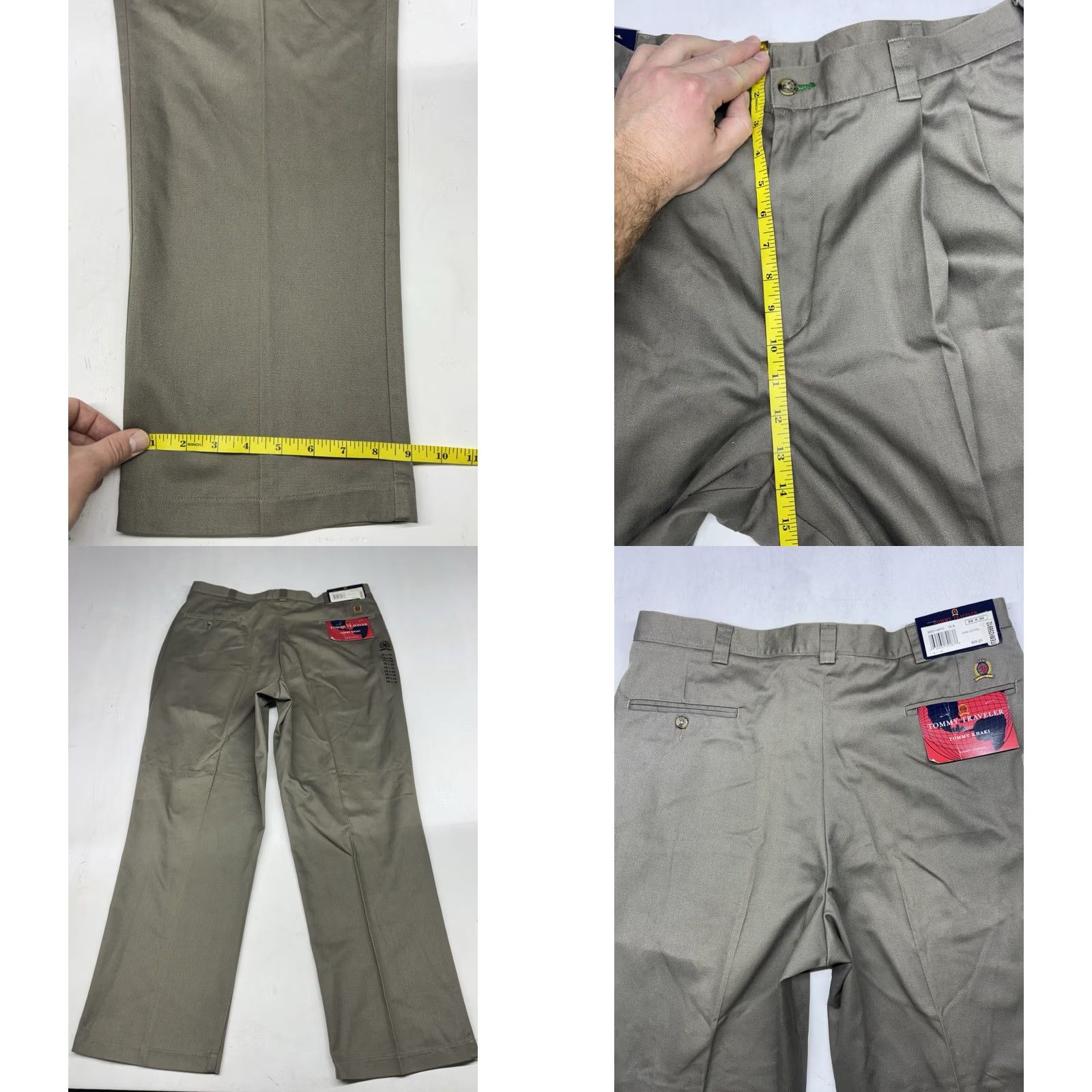 Tommy Hilfiger VINTAGE Tommy Hilfiger Traveler Green CHINOS TROUSERS Pleated Turn Up Mens 38x30 NWT Size US 38 / EU 54 - 8 Thumbnail