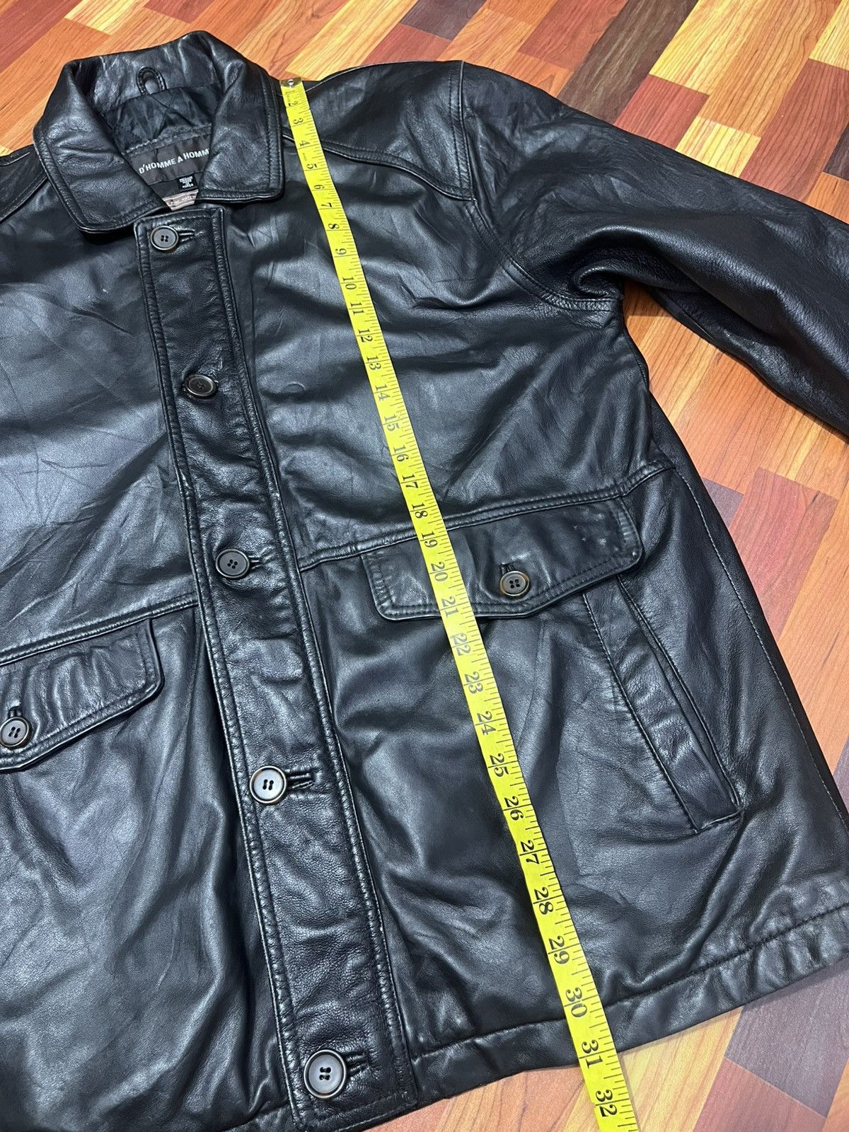 Genuine Leather Vintage Korean Leather Car Coat Jacket Black M Size US M / EU 48-50 / 2 - 16 Thumbnail