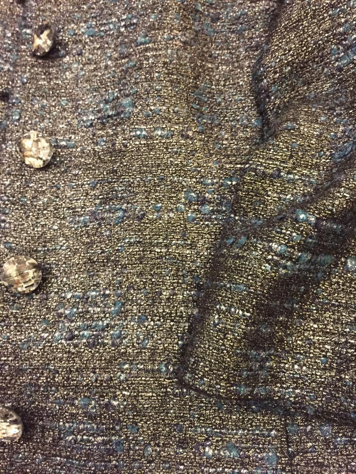 Worthington Worth New York Peacock Lurex Boucle Chic Jacket Ret$698 Sz 0 Size XS / US 0-2 / IT 36-38 - 6 Thumbnail