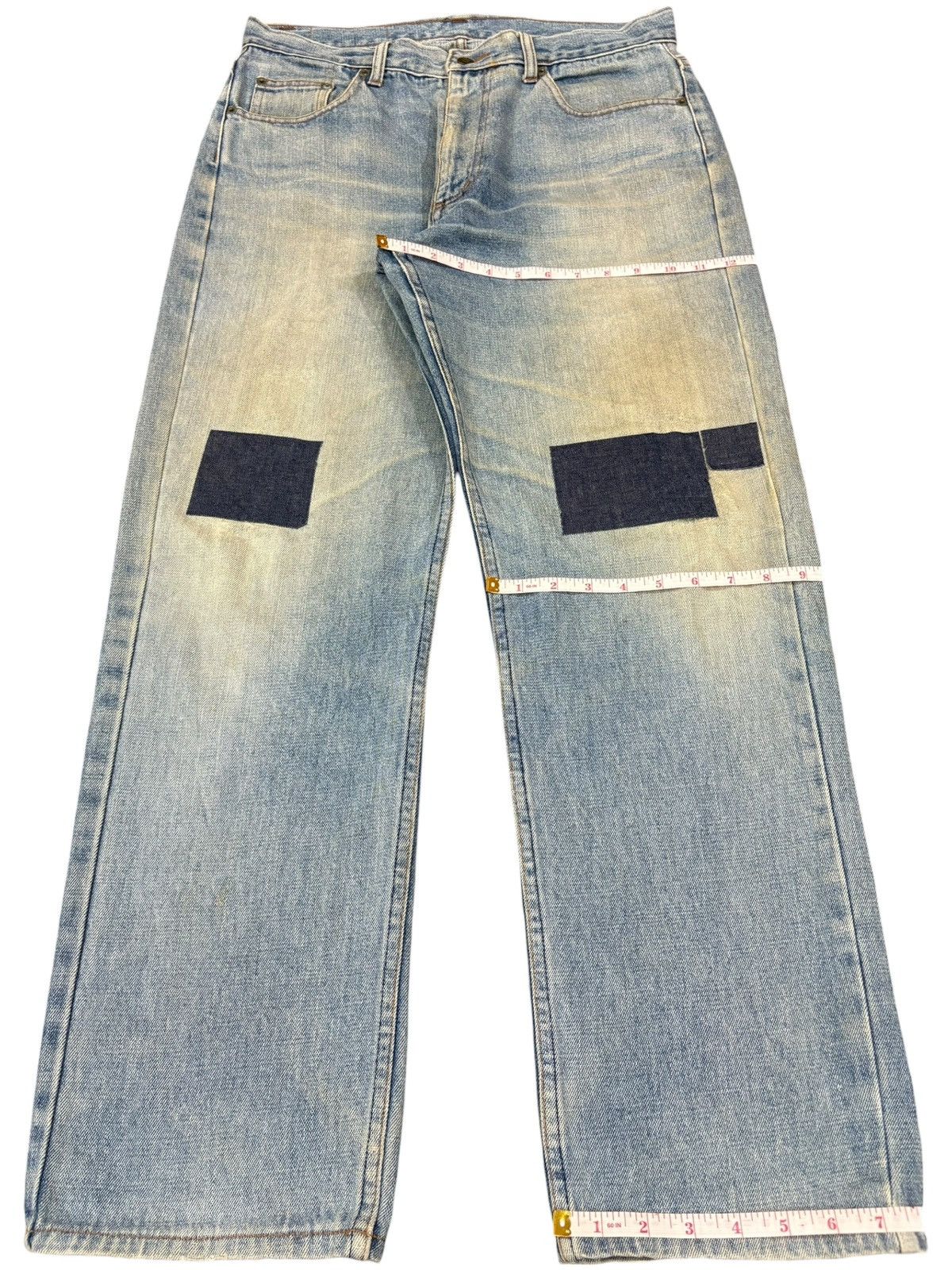 Japanese Brand Vintage Japanese Brand Mud Wash Patches Loose Jeans Size US 32 / EU 48 - 14 Thumbnail