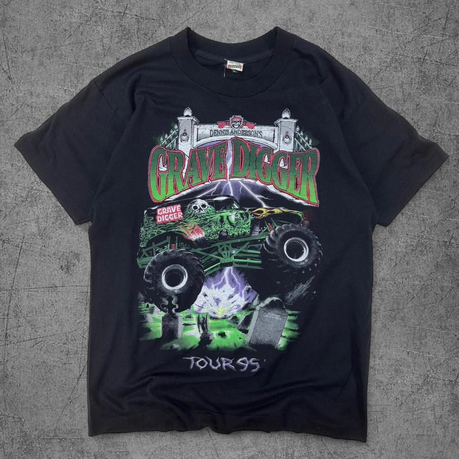 Vintage 1995 Grave Digger Monster Truck Tour Tee Size US L / EU 52-54 / 3 - 1 Thumbnail