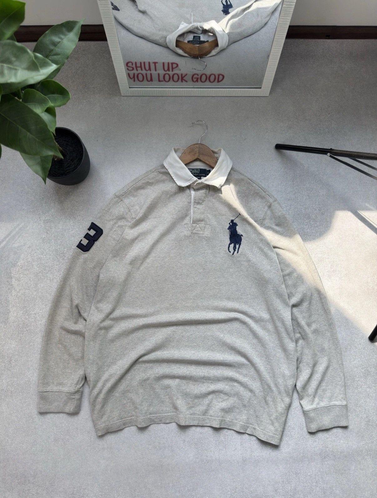 Polo Ralph Lauren Vintage Polo Ralph Lauren Number 3 Polo Rugby Long Sleeve Size US L / EU 52-54 / 3 - 1 Thumbnail