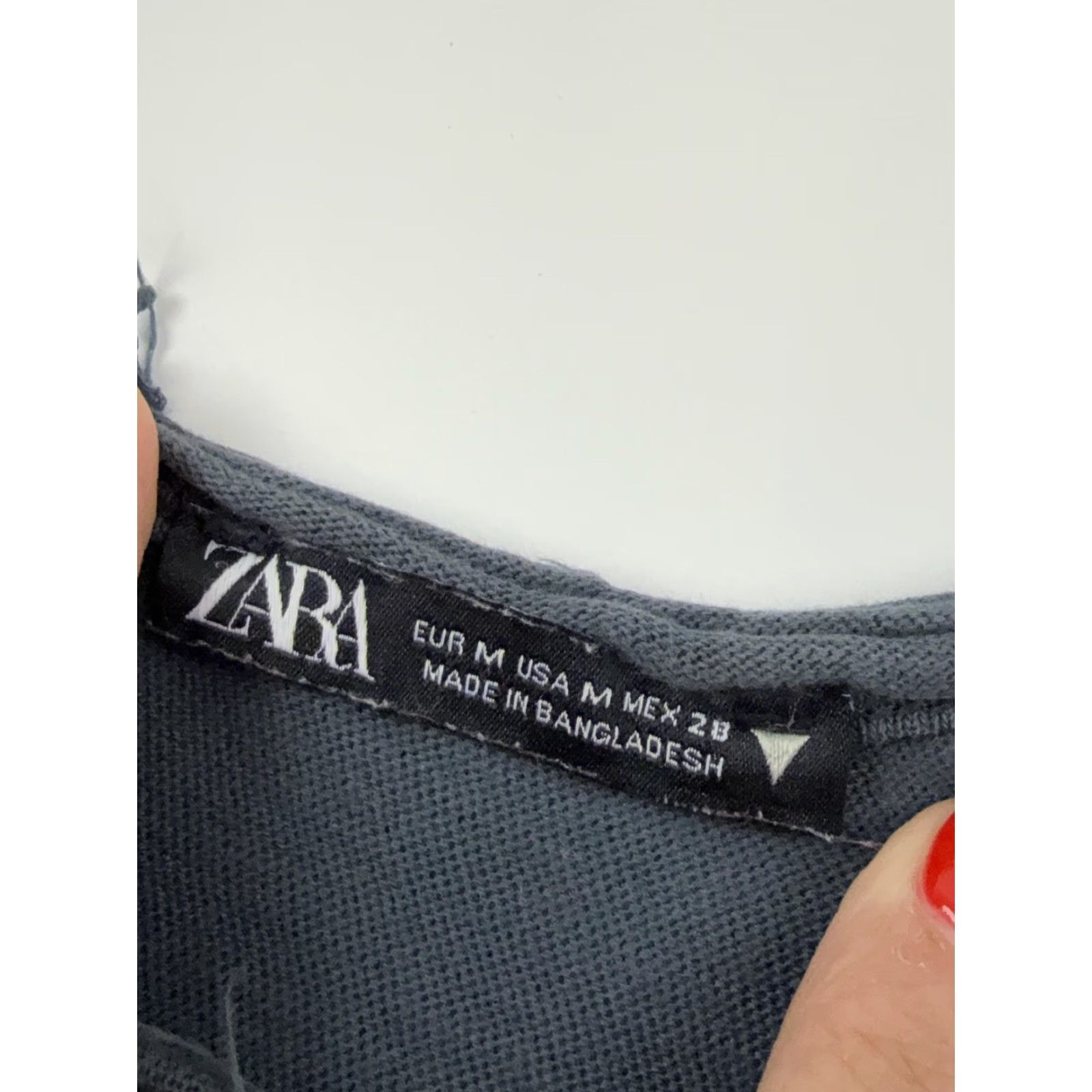 Zara VINTAGE Zara Shirt Womens Medium Grey Long Sleeve Henley Slub Knit Tee Casual Top Size M / US 6-8 / IT 42-44 - 4 Thumbnail
