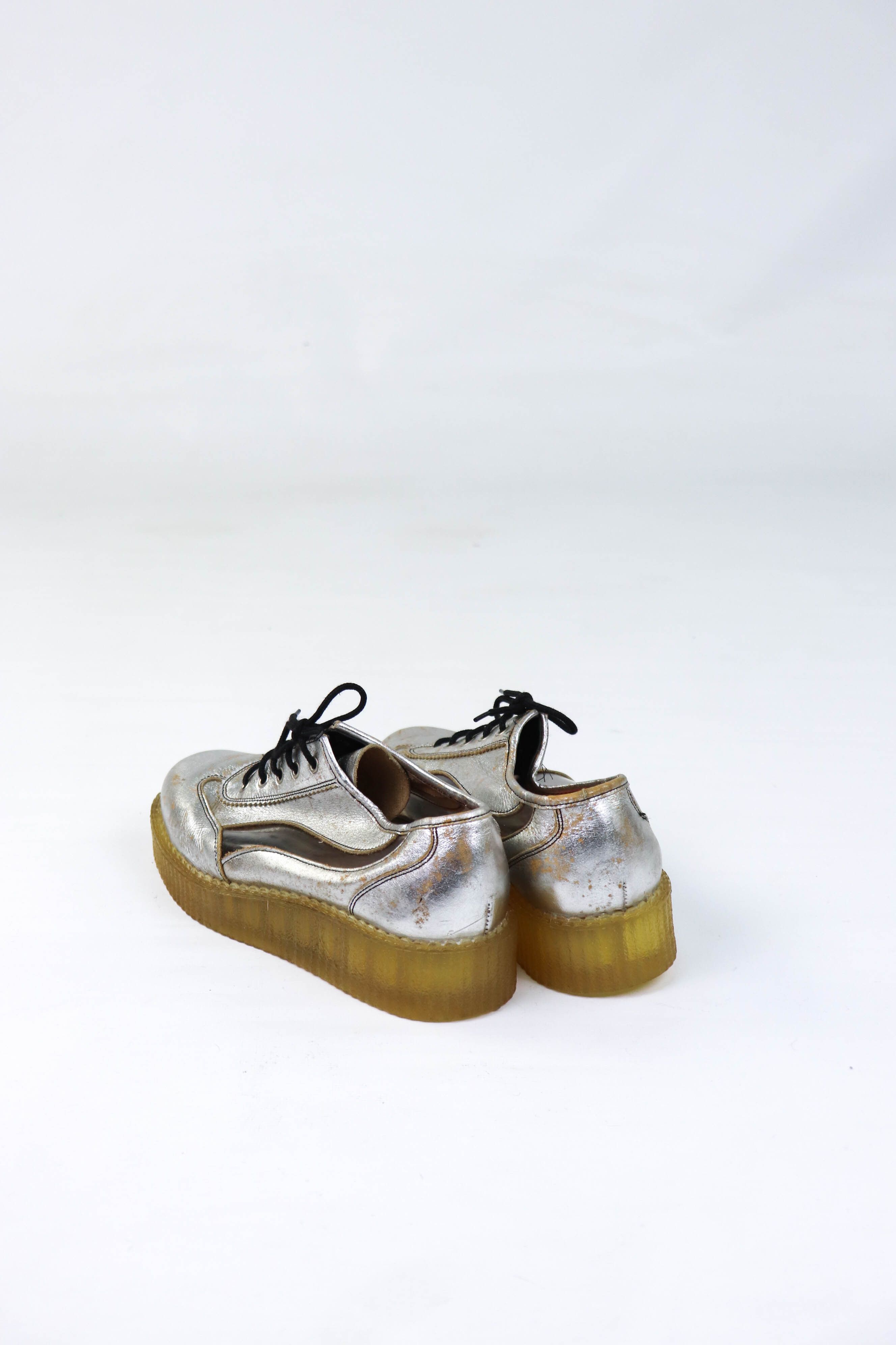 Other Red Or Dead Vintage Made in England Silver Leather Shoes Size US 9 / EU 42 - 4 Thumbnail