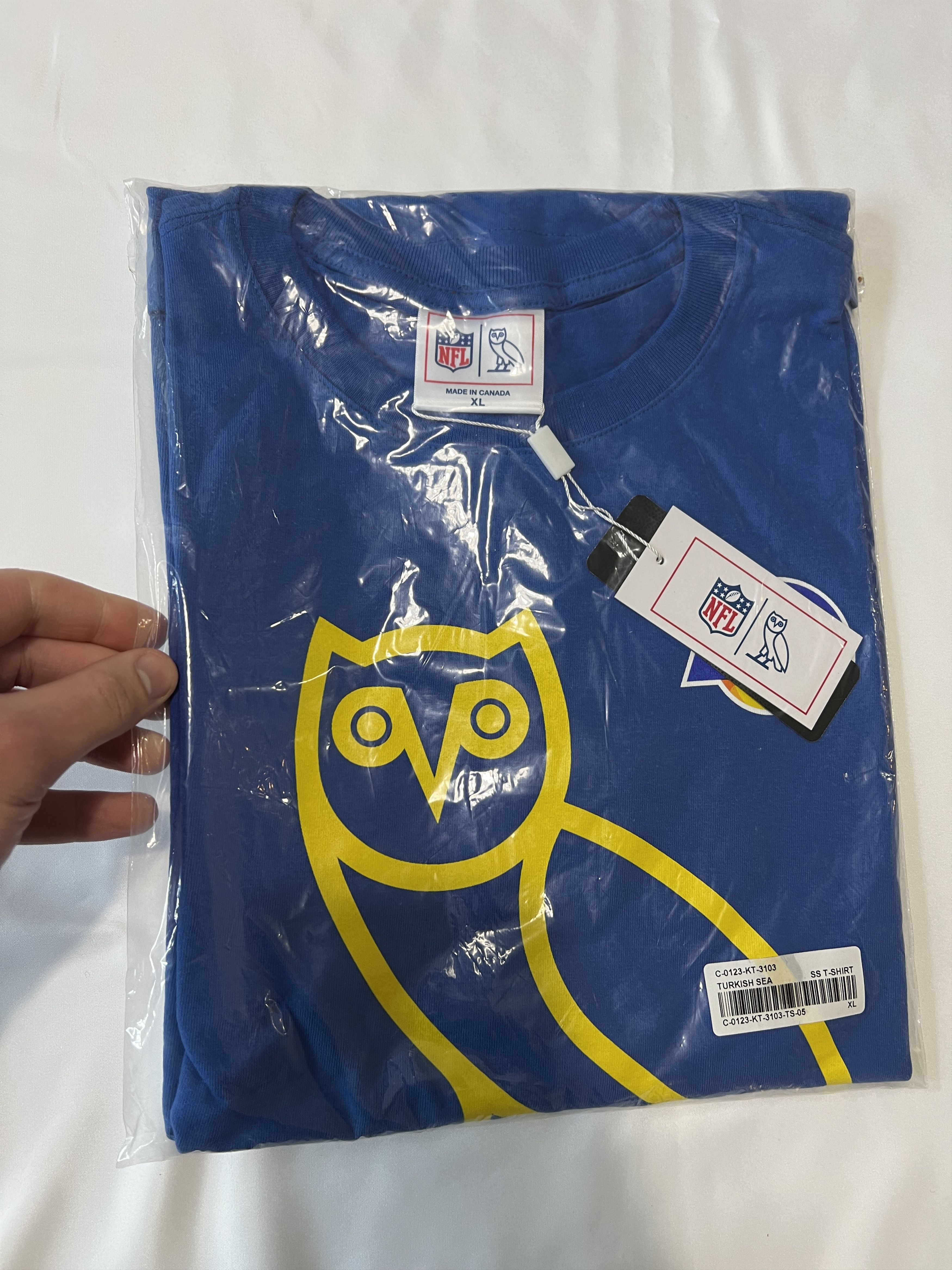 Drake *RARE* OVO x NFL Los Angeles Rams OG Owl T-Shirt Size US XL / EU 56 / 4 - 2 Thumbnail