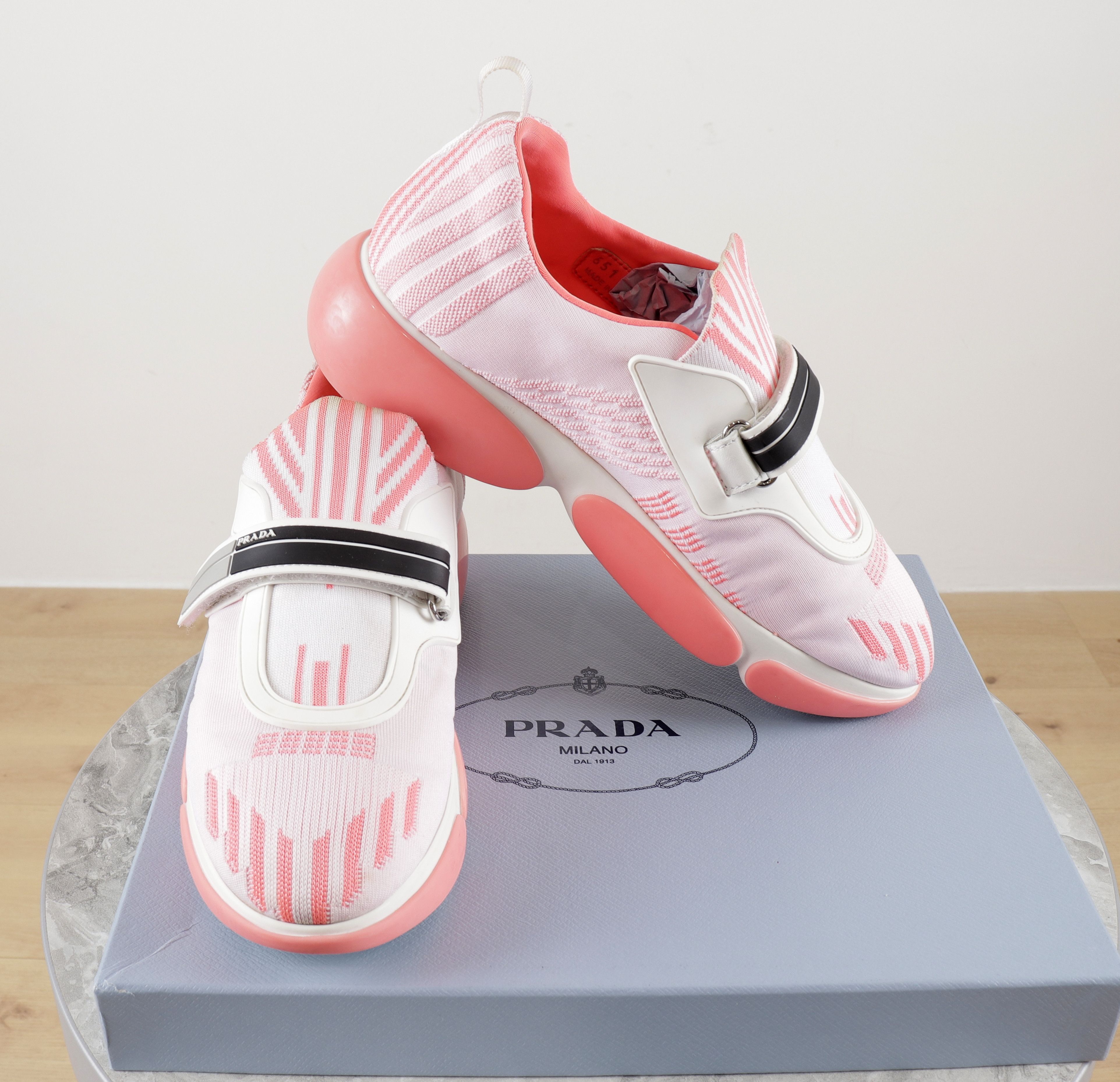 Prada Women's PRADA Cloudbust Pink Fabric Sneakers Size 38 Size US 8 / IT 38 - 5 Thumbnail