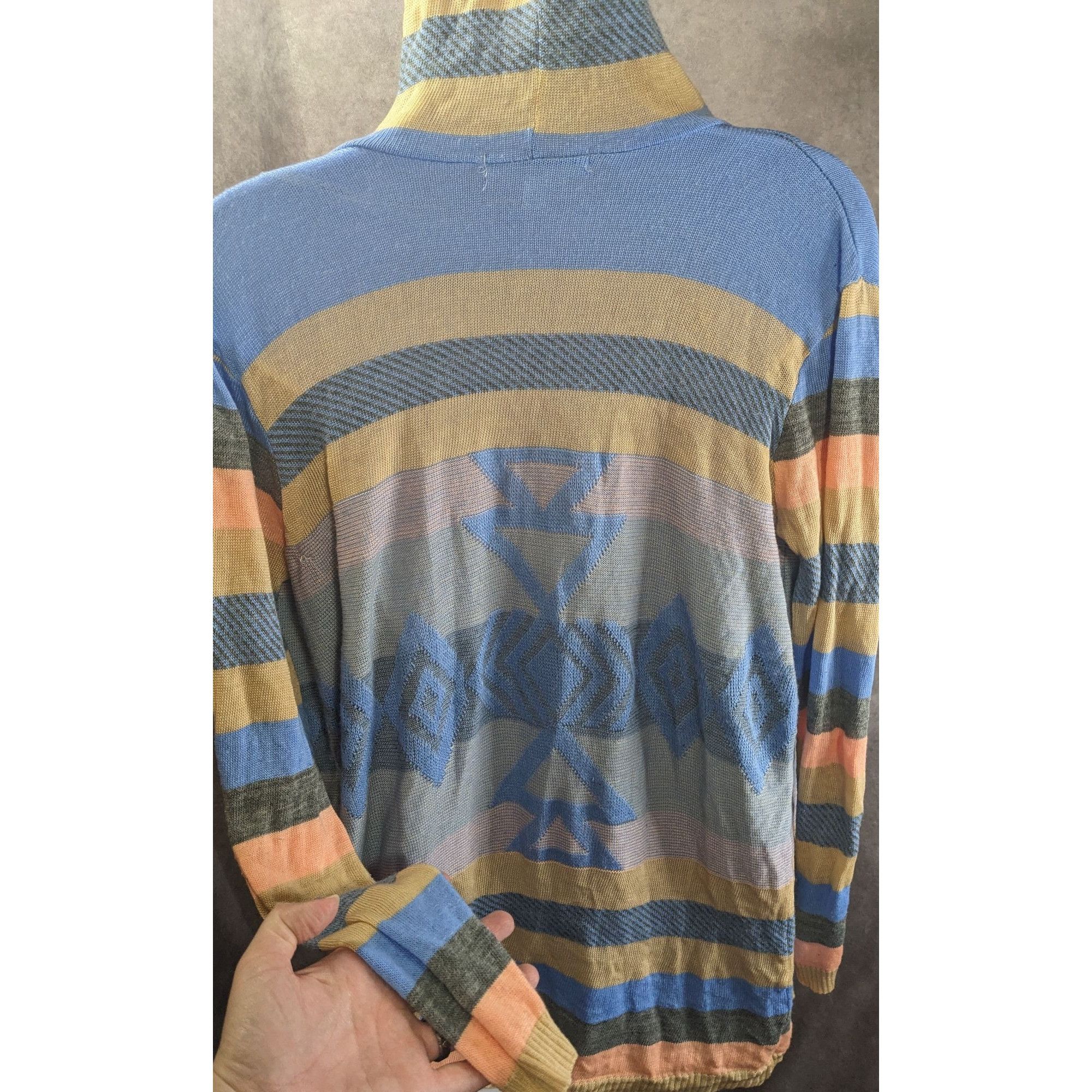 Other Say What? Southwestern Open Front Hooded Cardigan Striped Kn Size S / US 4 / IT 40 - 11 Thumbnail