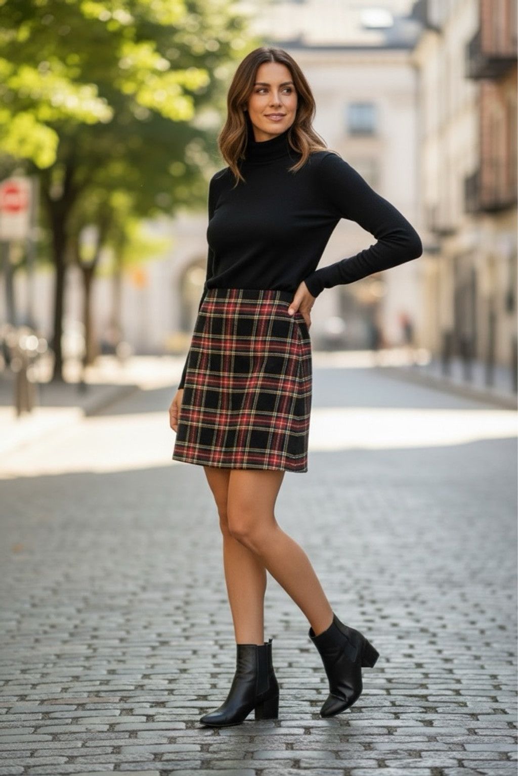 J.Crew Women's J.Crew Plaid Mini Skirt Black Red Size 4 Size 27" / US 4 / IT 40 - 2 Thumbnail