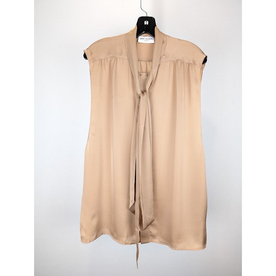 o1rshd1 Lavalliere Sleeveless Shirt in Beige