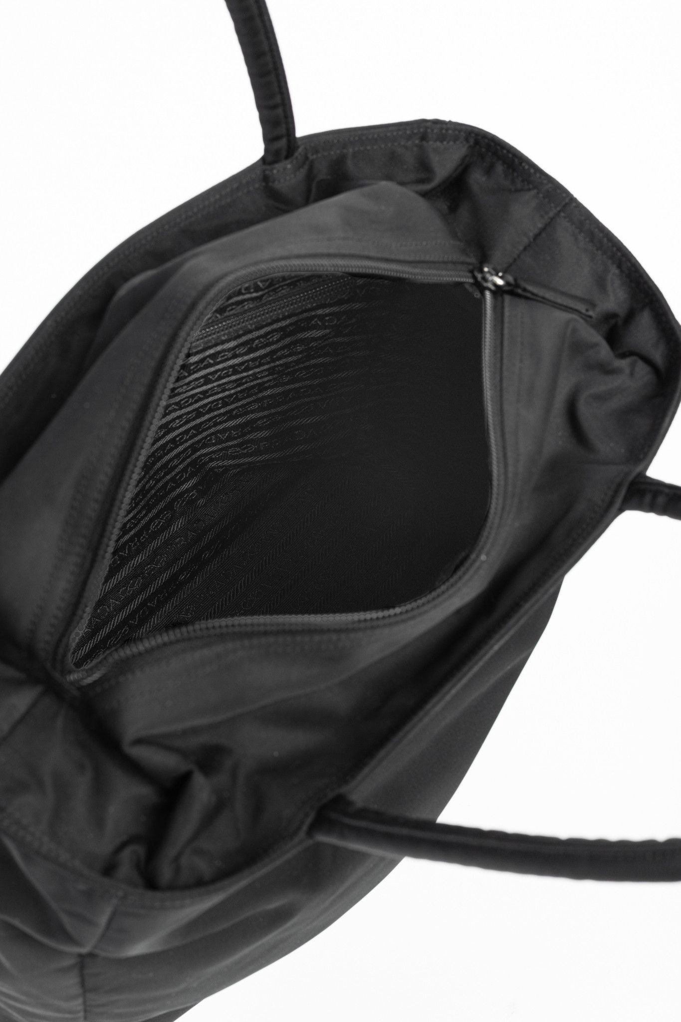 Prada Prada Black Tessuto Nylon Logo-Plaque Tote Size ONE SIZE - 10 Thumbnail