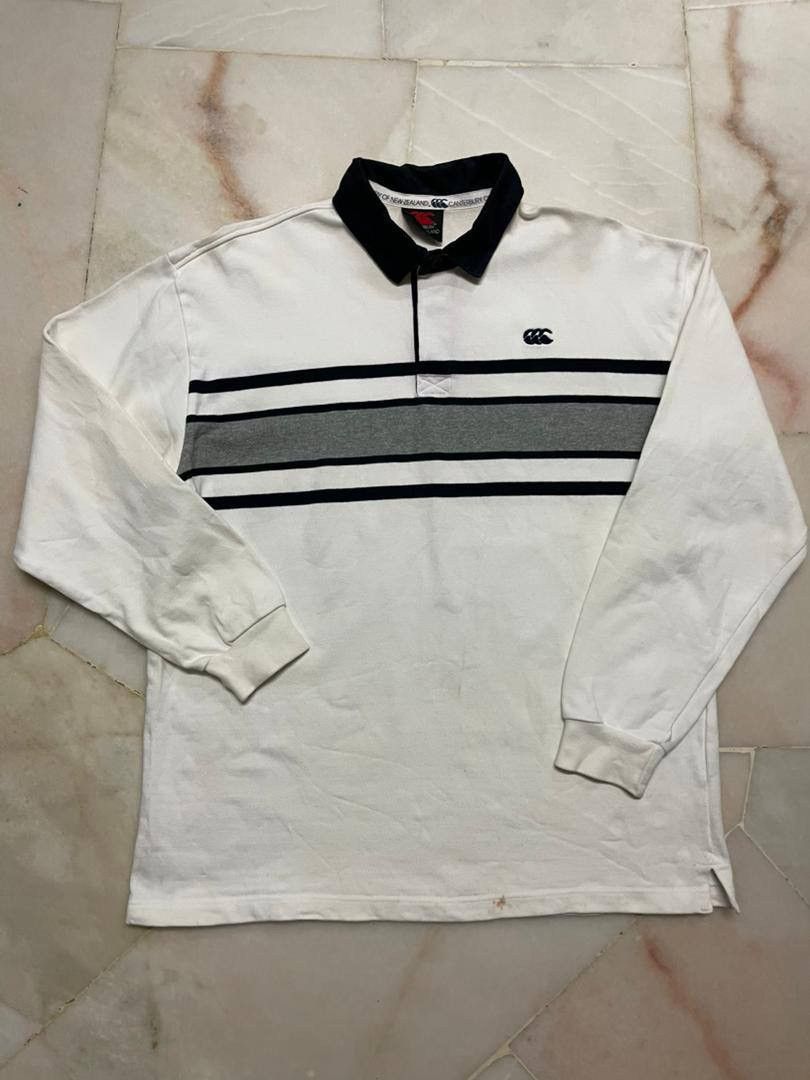 Canterbury of New Zealand Rare💥Vintage 90's Canterbury Polo Rugby Stripe Heavy Cotton Size US XL / EU 56 / 4 - 2 Thumbnail