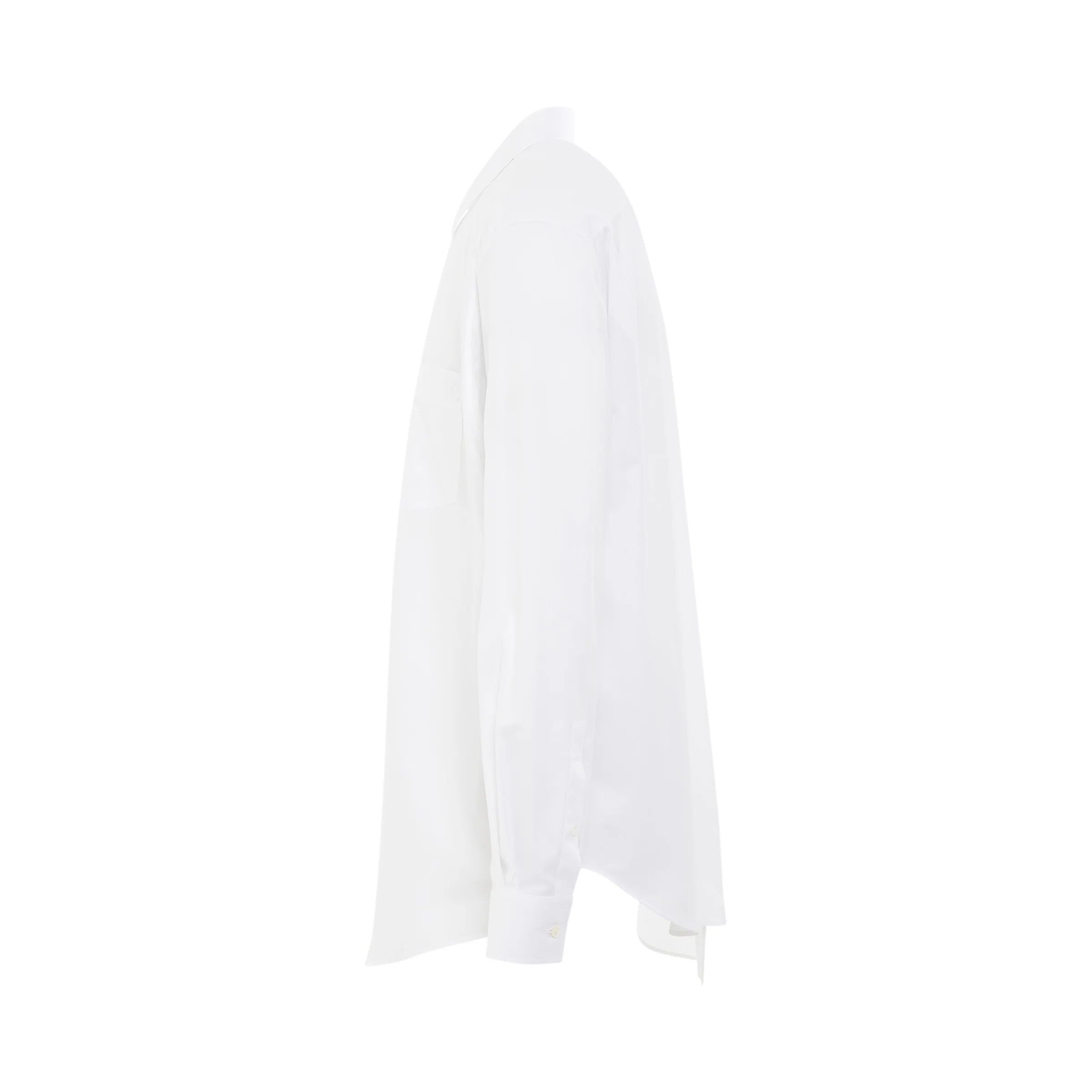 Loewe o1mris0824 Asymmetric Shirt in White Size US M / EU 48-50 / 2 - 3 Thumbnail