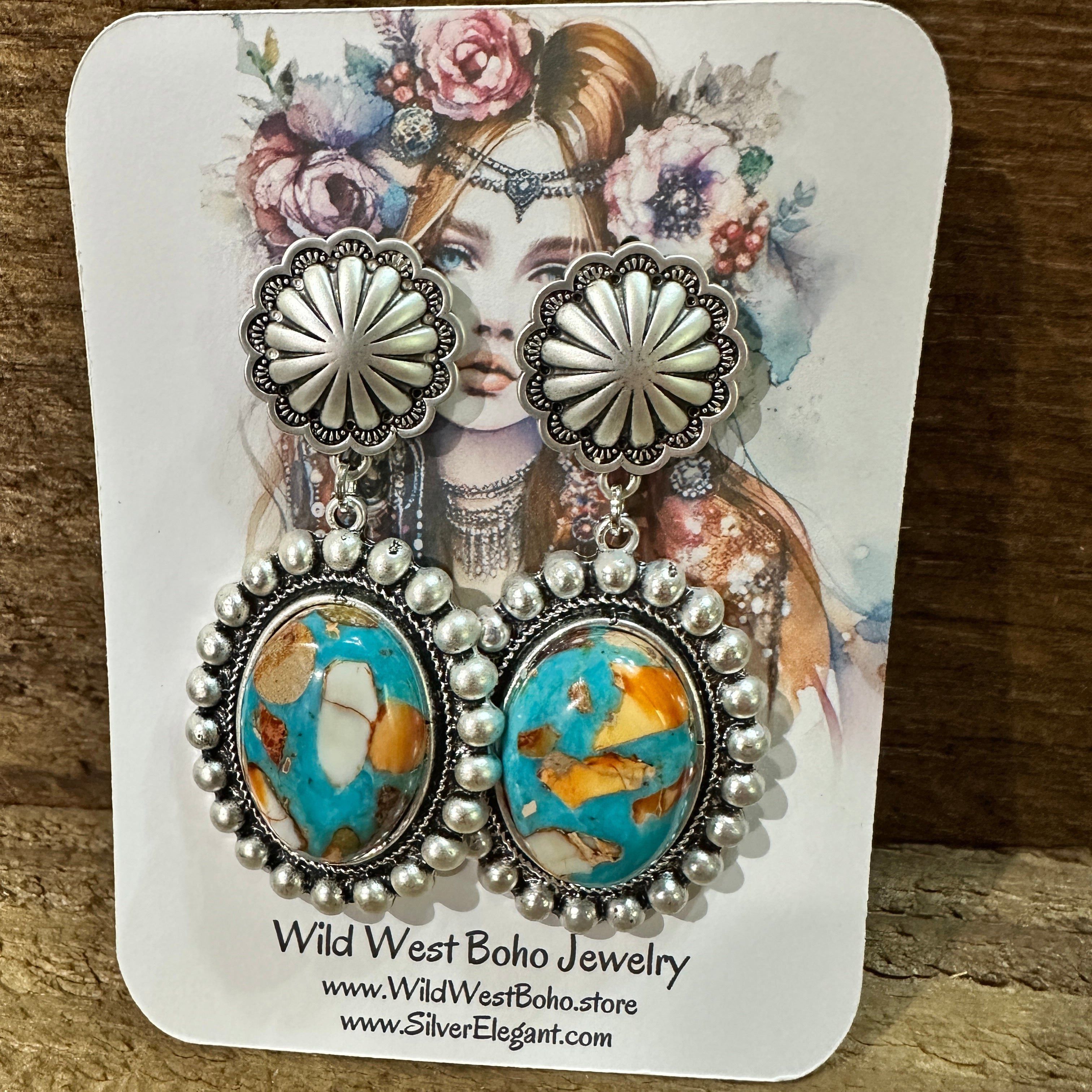 Other Oval Gemstone Post Earrings for Elegance, Boho Southwestern Size ONE SIZE - 7 Thumbnail