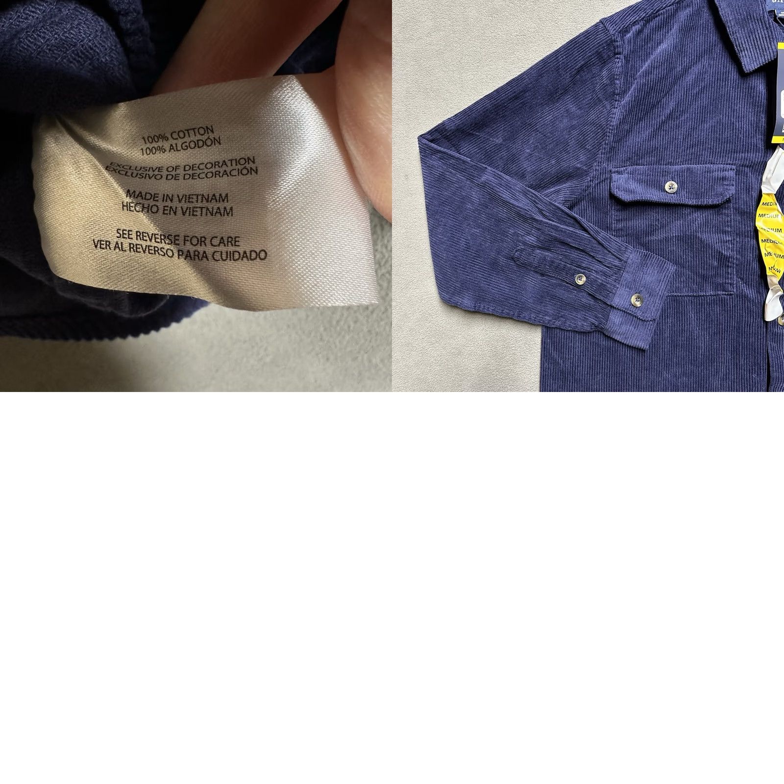 Gap GAP Shirt Mens Medium Navy Blue Corduroy Button Up Long Sleeve NWT Size US M / EU 48-50 / 2 - 8 Thumbnail