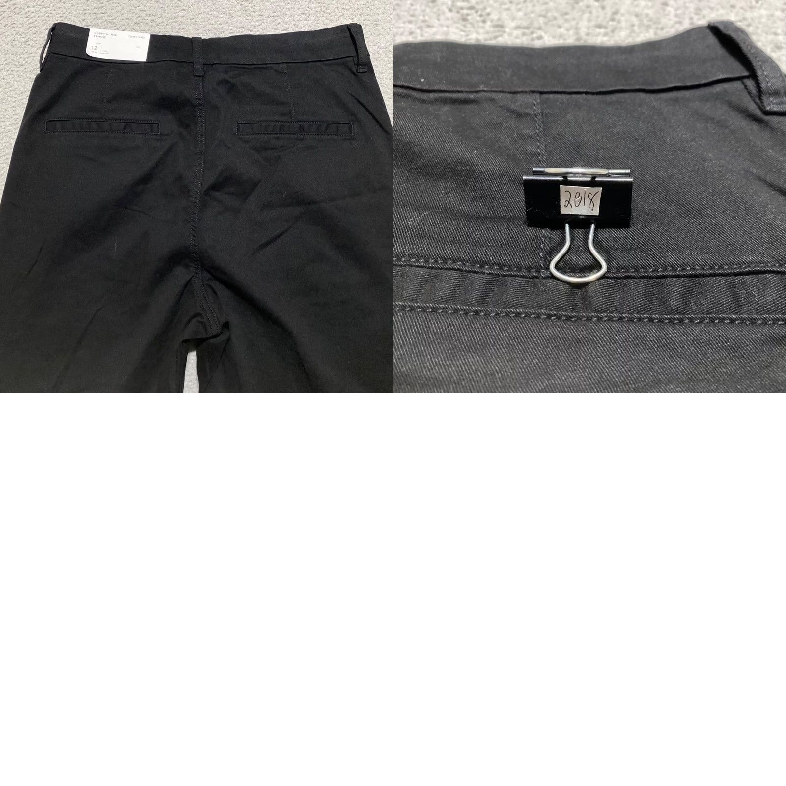 American Eagle Outfitters NWT American Eagle Womens 12P Pants Black Skinny Petites High Rise Stretch Button Zip Size 34" / US 12 / IT 48 - 9 Thumbnail
