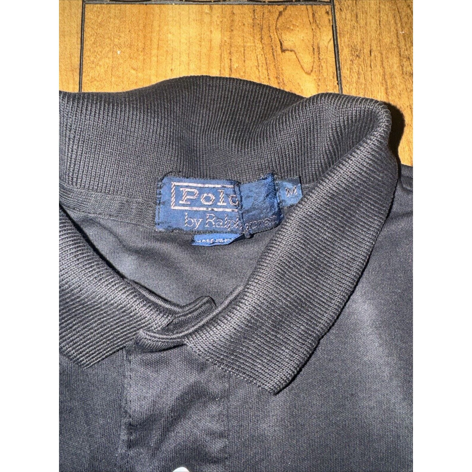 Ralph Lauren × Vintage Polo By Ralph Lauren Made In USA Polo Shirt Black M 18x24 Size US M / EU 48-50 / 2 - 3 Thumbnail