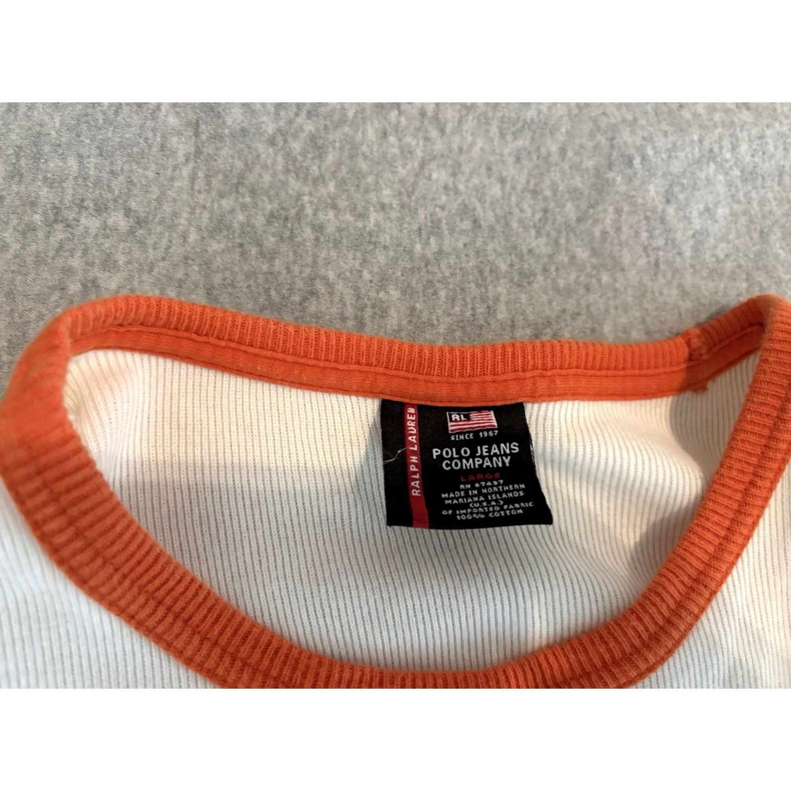 Ralph Lauren VINTAGE Ralph Lauren Polo Jeans Company Long Sleeve Shirt Mens L Orange Cotton Size US L / EU 52-54 / 3 - 3 Thumbnail