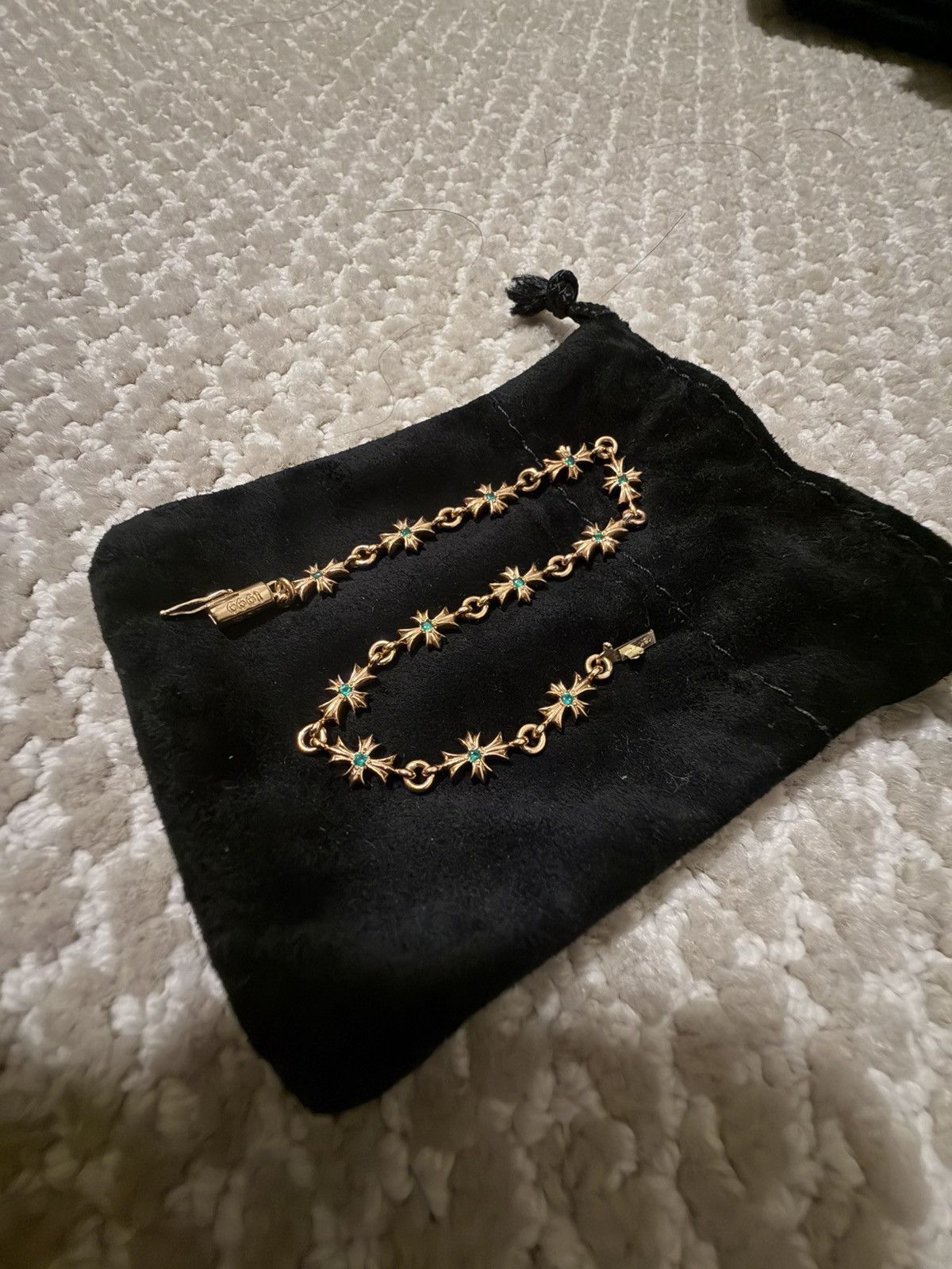 Chrome Hearts Chrome Hearts Tiny E bracelet Yellow Gold Emerald Size ONE SIZE - 1 Thumbnail