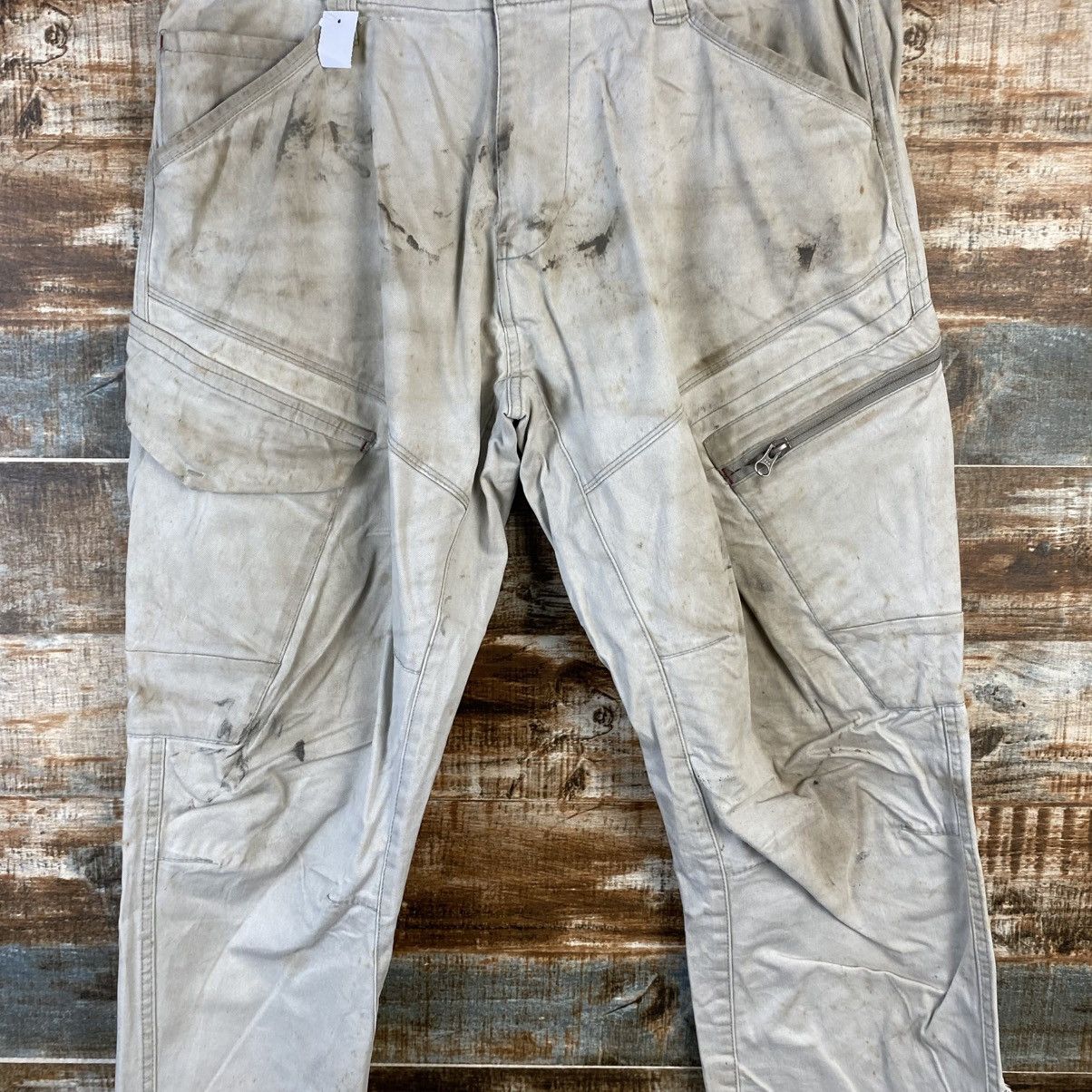 Japanese Brand DL Xebec White thrased dirty Cargo Multipocket Pants #C777 Size US 33 - 5 Thumbnail