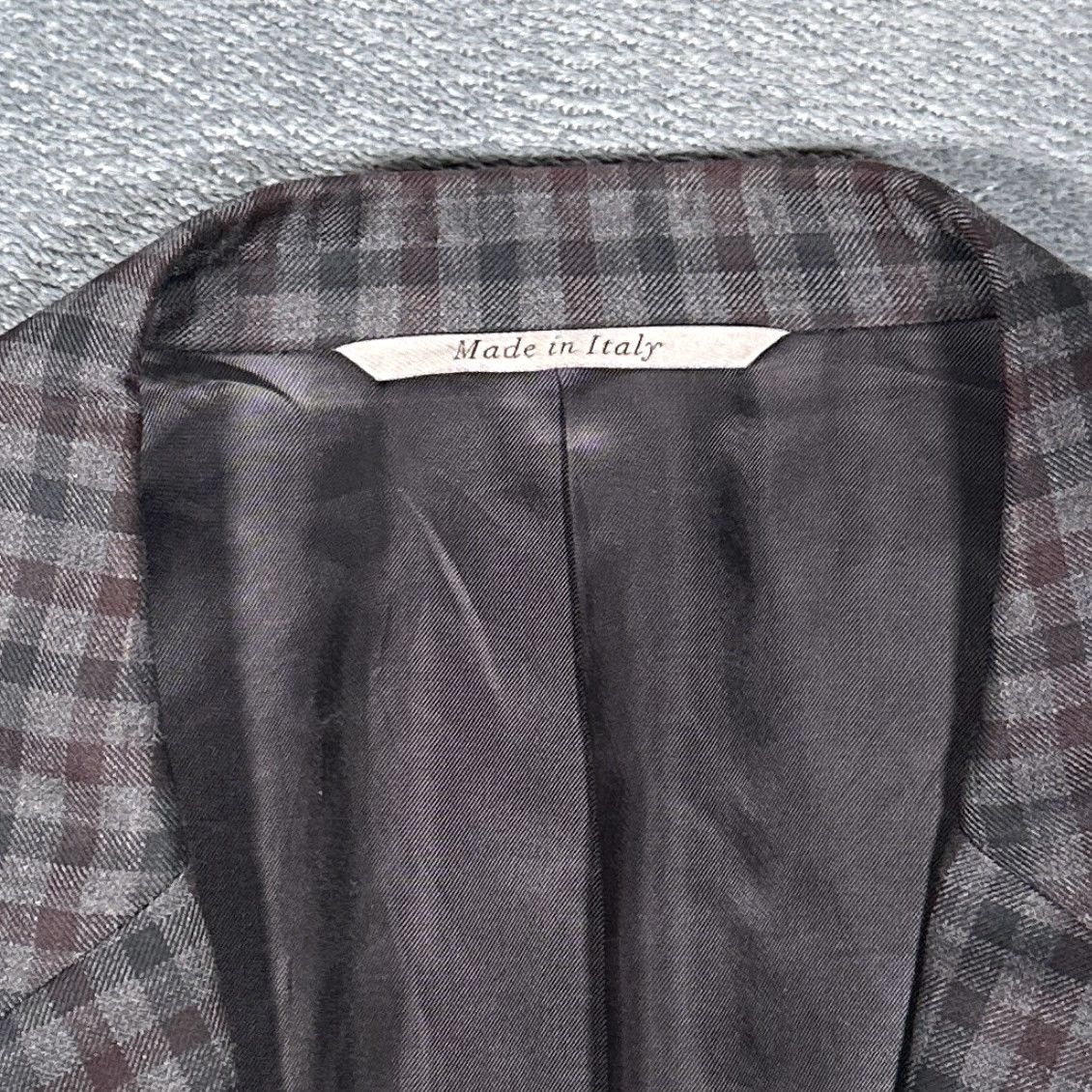 Canali Canali 1934 Blazer Men Wool Check Gray Burgundy 46R EU56 Two-Button Notch Lapel 2-Piece Regular Jacket Blazer Vintage N/A Mens Size 46R - 3 Thumbnail
