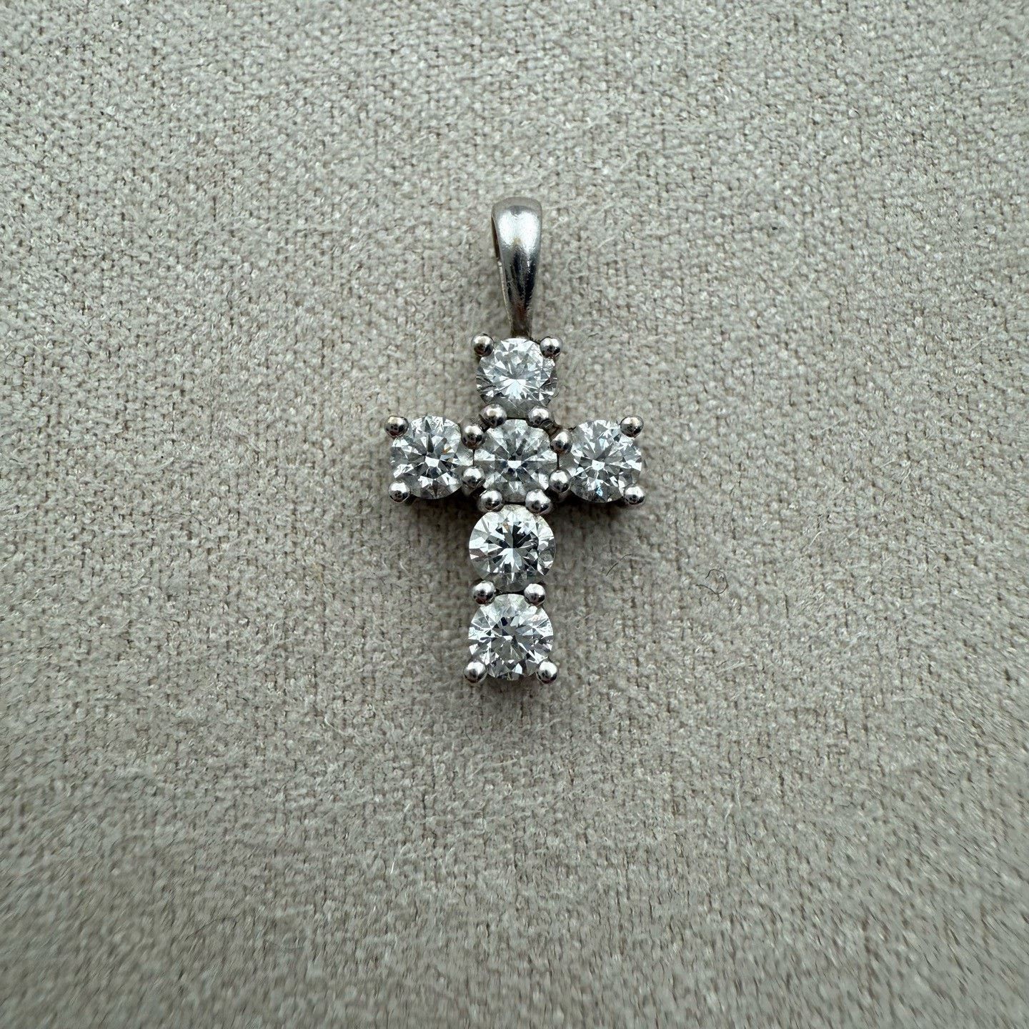 EYEFUNNY Eyefunny Platinum Cross Diamond Pendant Size ONE SIZE - 1 Thumbnail