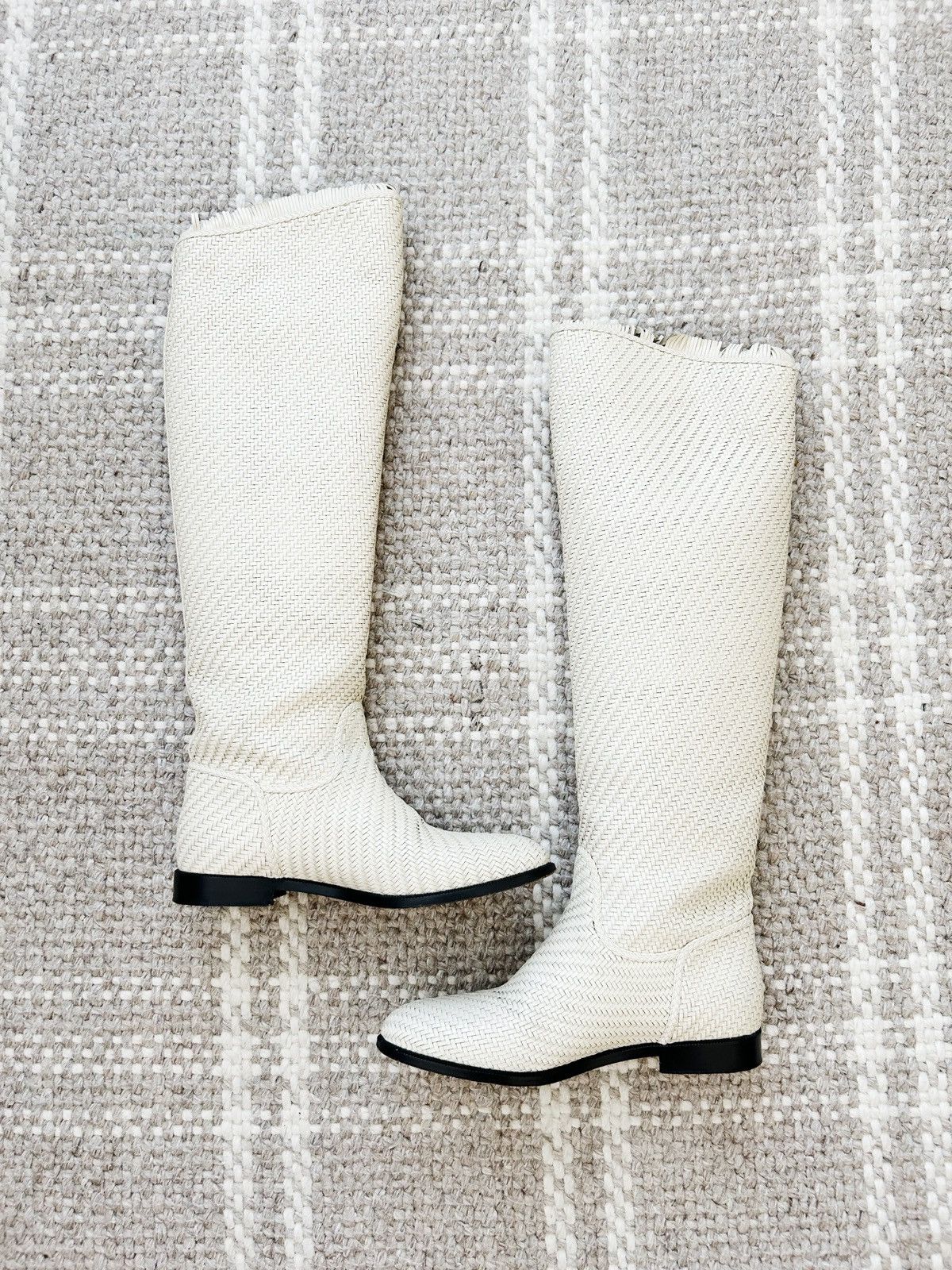 Dior Dior Leather Fringe Cream Riding Boots Size US 5.5 / IT 35.5 - 2 Thumbnail