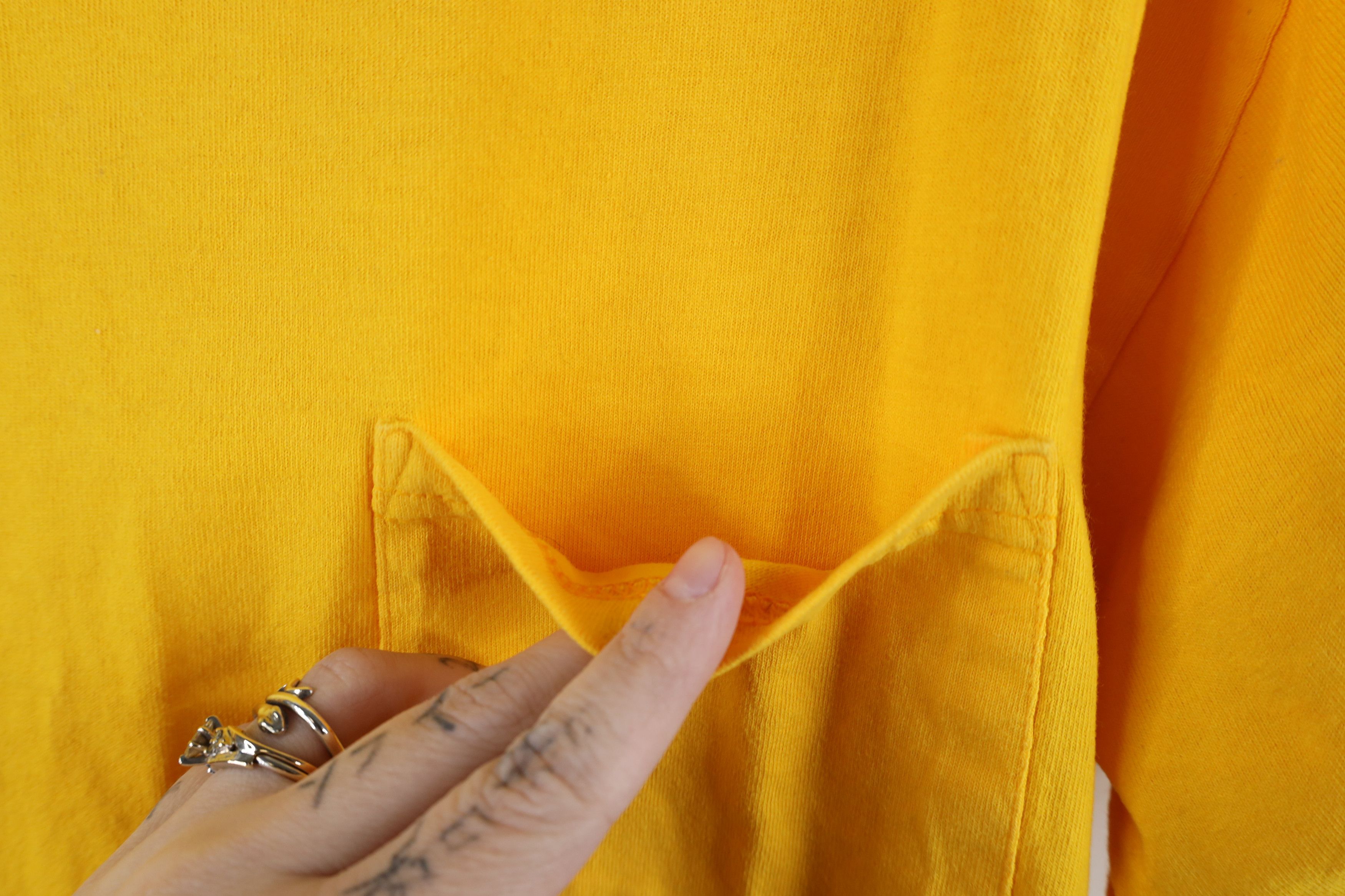 Dickies Vintage 90s Dickies Spell Out Pocket T-Shirt Yellow Cotton Size US L / EU 52-54 / 3 - 7 Thumbnail