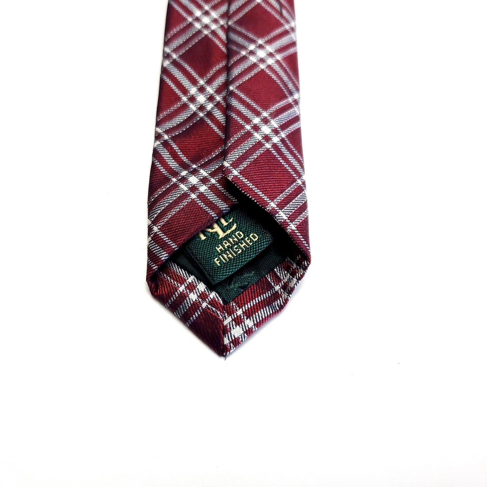 Lauren Ralph Lauren Lauren Ralph Lauren Red White Plaid Woven Short Wide Silk Ti Size ONE SIZE - 4 Thumbnail