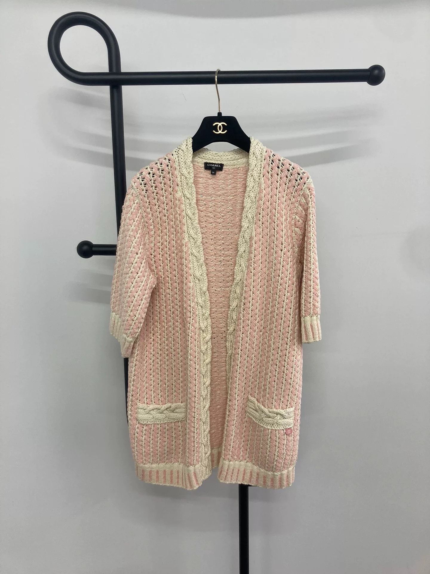 Chanel Chanel Pink Knit Mid-Sleeve Cardigan Size XS / US 0-2 / IT 36-38 - 1 Thumbnail