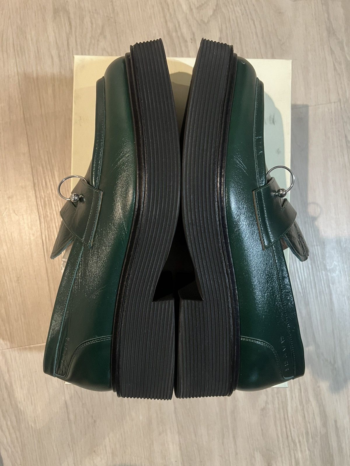 Marni MARNI green leather Moccasin Loafers Size US 12 / EU 45 - 6 Thumbnail