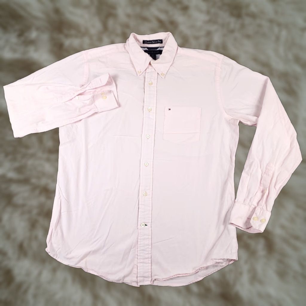 Tommy Hilfiger VINTAGE Tommy Hilfiger Shirt Mens Medium Pink Casual Button-Up Long Sleeve Shirt M Pink Tommy Hilfiger Modern Classic 90s? (but avoid adding N/A) Size US M / EU 48-50 / 2 - 1 Thumbnail