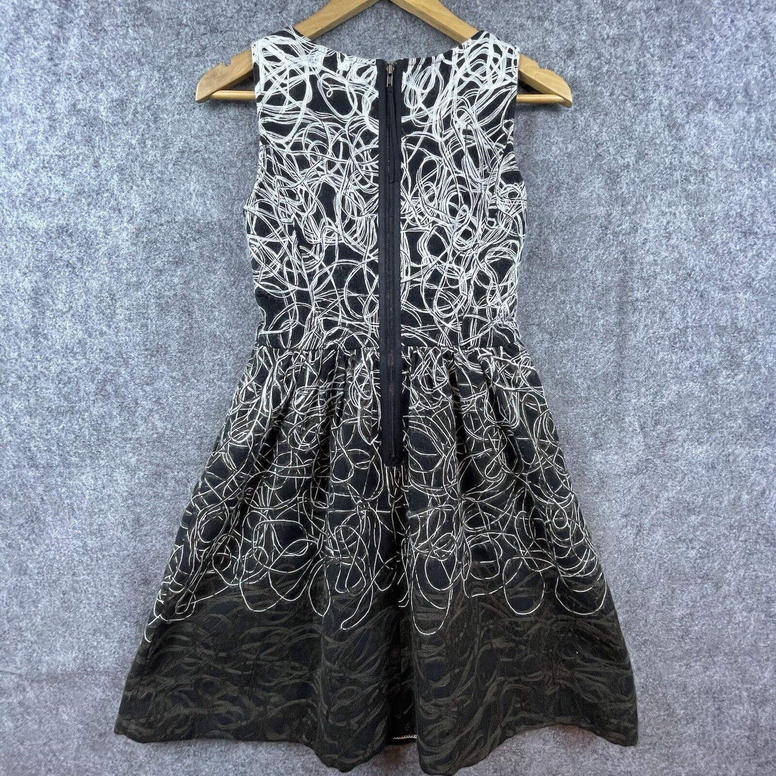 Anthropologie Maeve Dress Womens 0 Black Classic Goth Ombre Spider Webs Size XS / US 0-2 / IT 36-38 - 2 Thumbnail