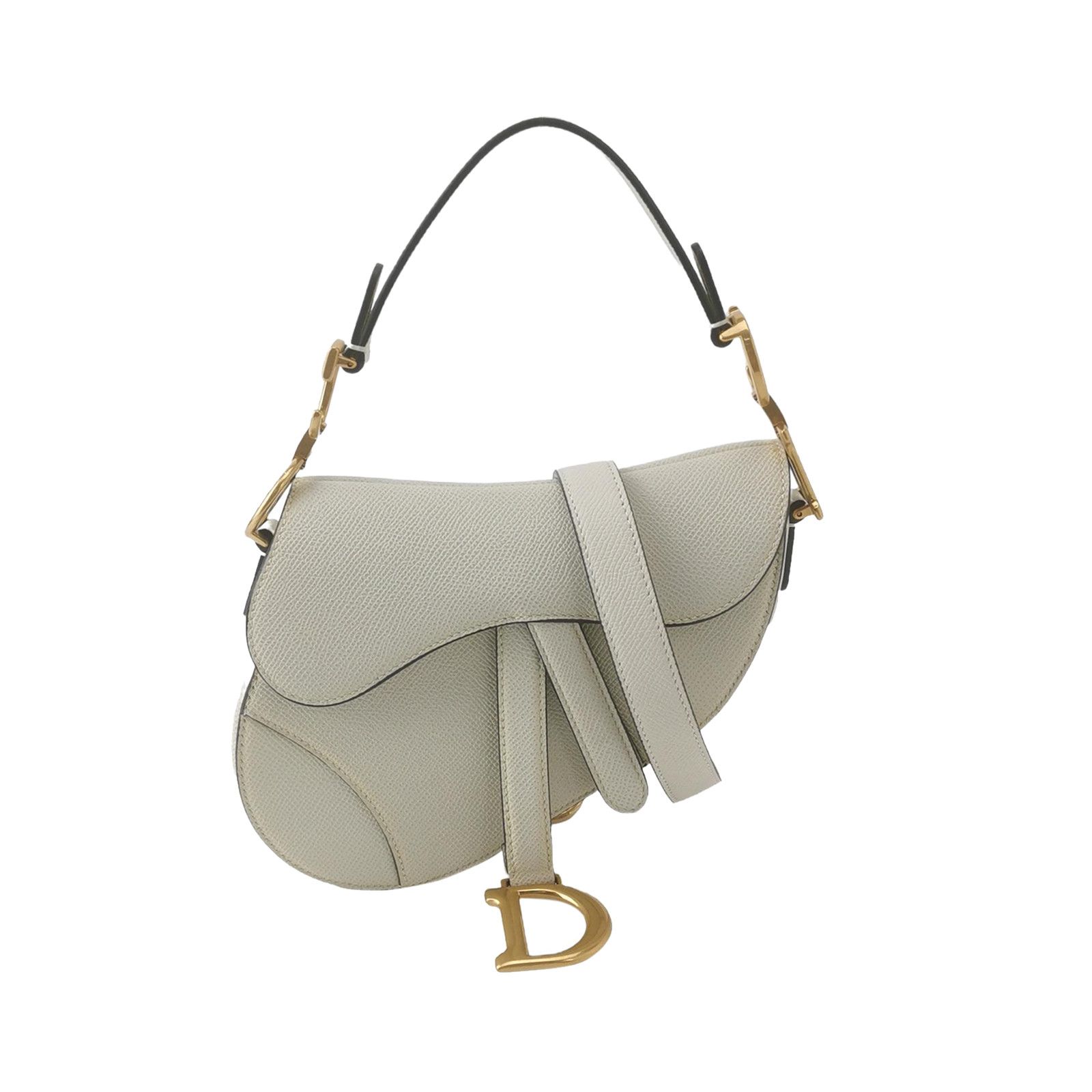 Dior Mini Saddle Leather Bag in White, Women's