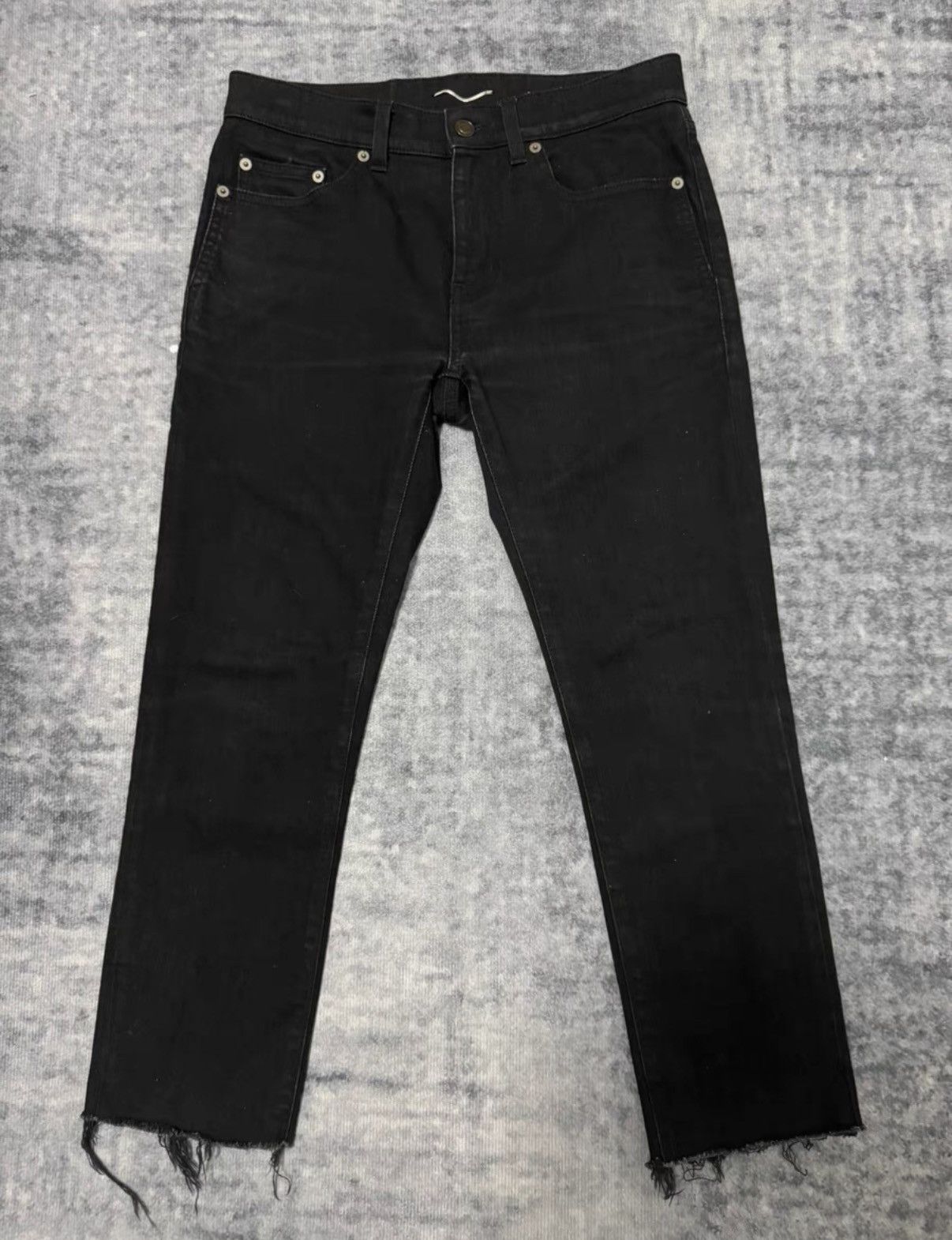 Saint Laurent Paris Saint Laurent 16FW Runway Distressed Frayed Hem Denim Jeans Size US 29 - 1 Thumbnail
