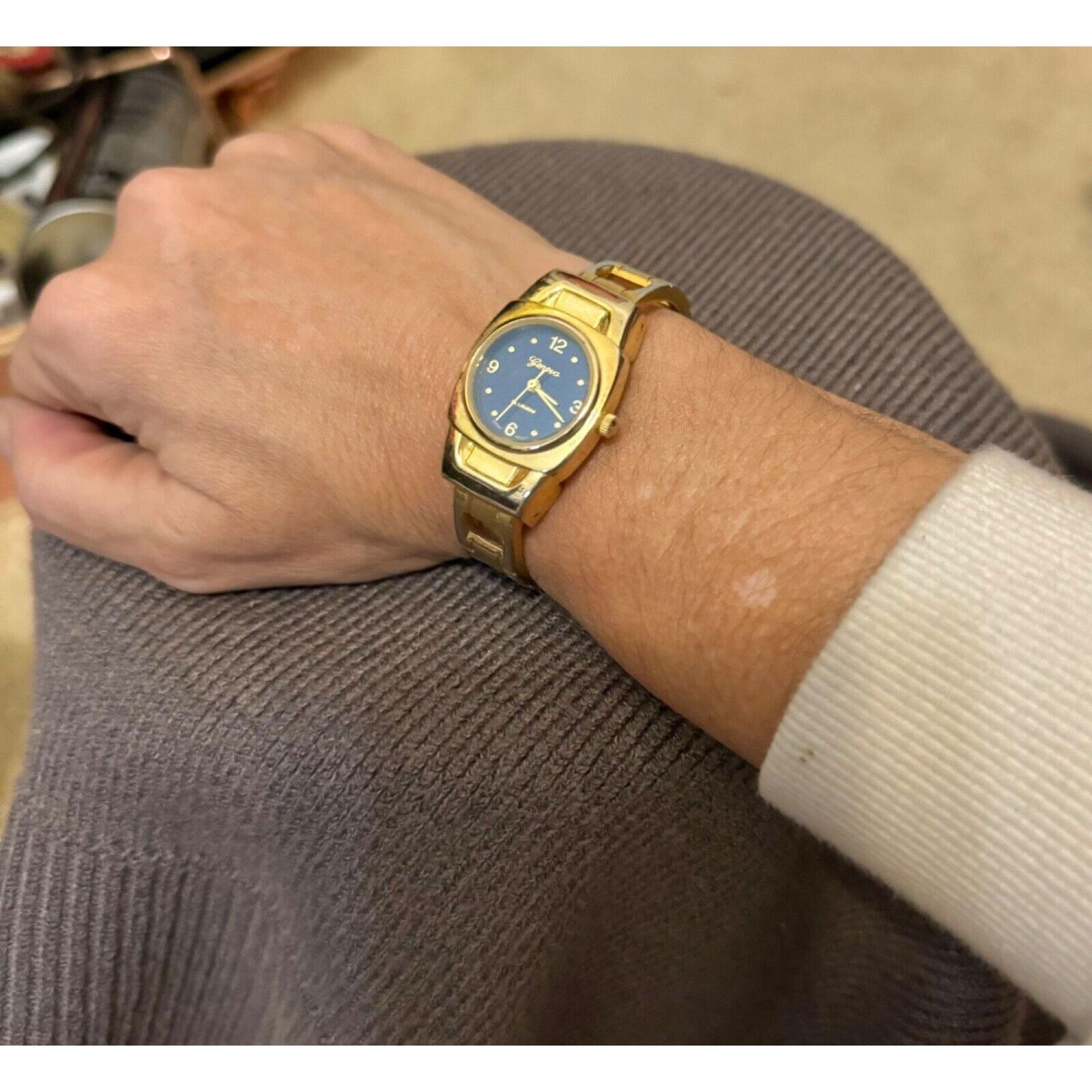 Geneva Geneva Platinum Cuff Watch #7079 Stainless Steel Japan Movt. Size ONE SIZE - 2 Thumbnail