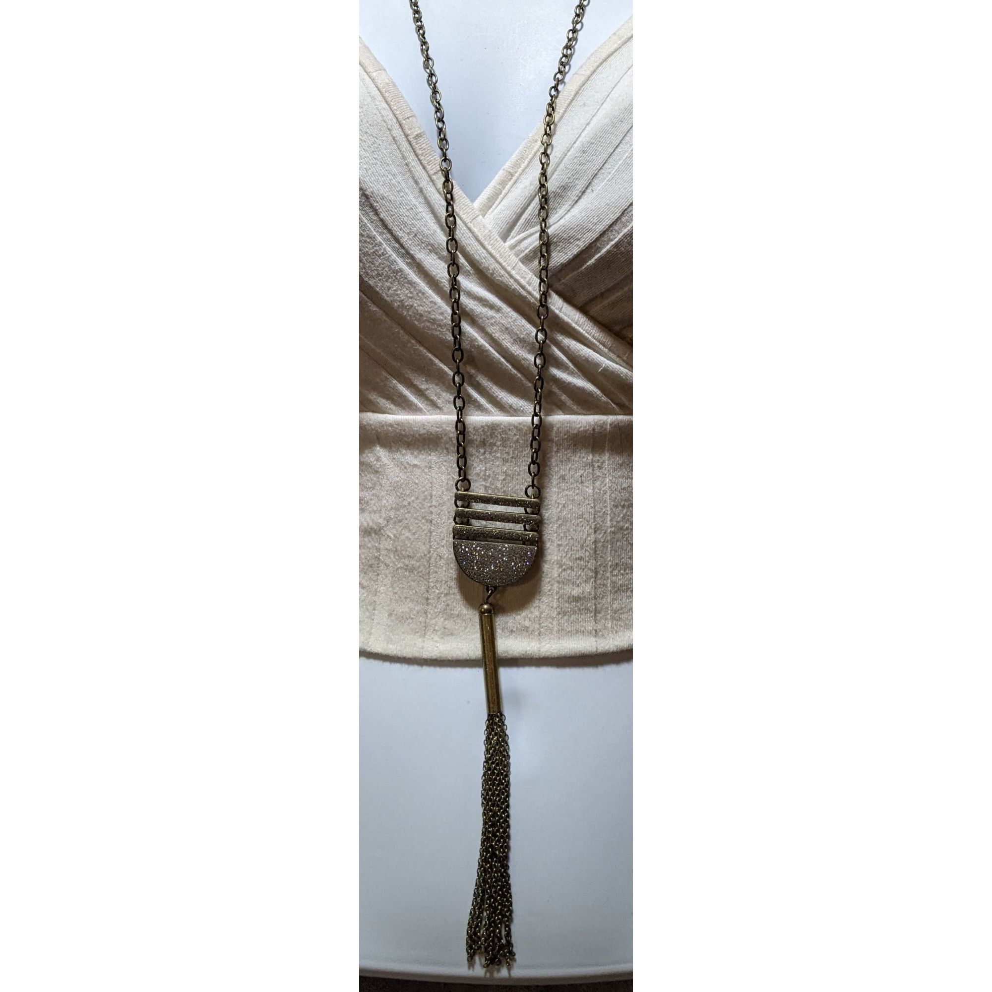 Other Silver Glitter Tassel Necklace Size ONE SIZE - 6 Thumbnail