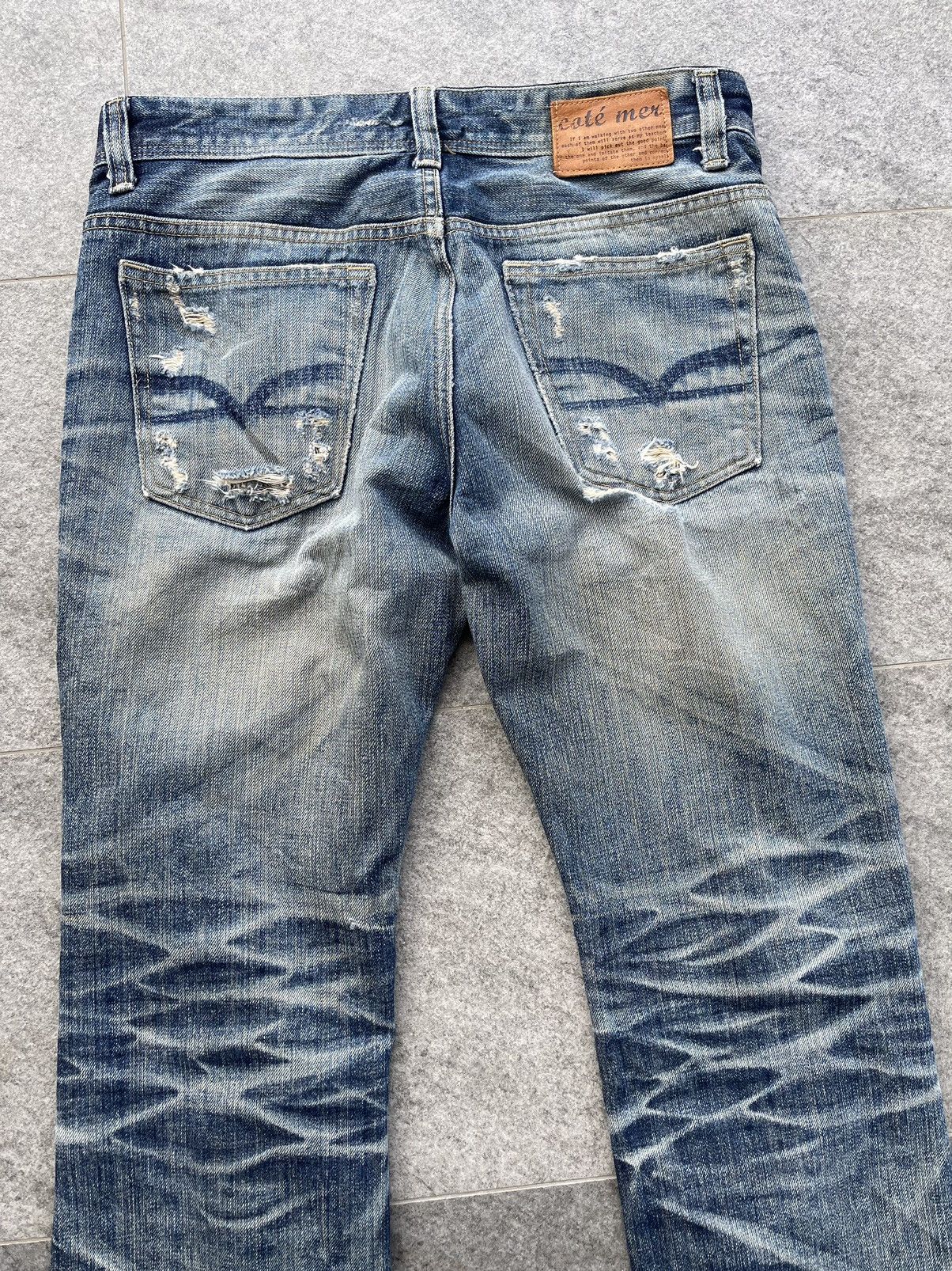 Japanese Brand Vintage Cate Mer selvedge Distressed Denim Pants Size US 33 - 2 Thumbnail