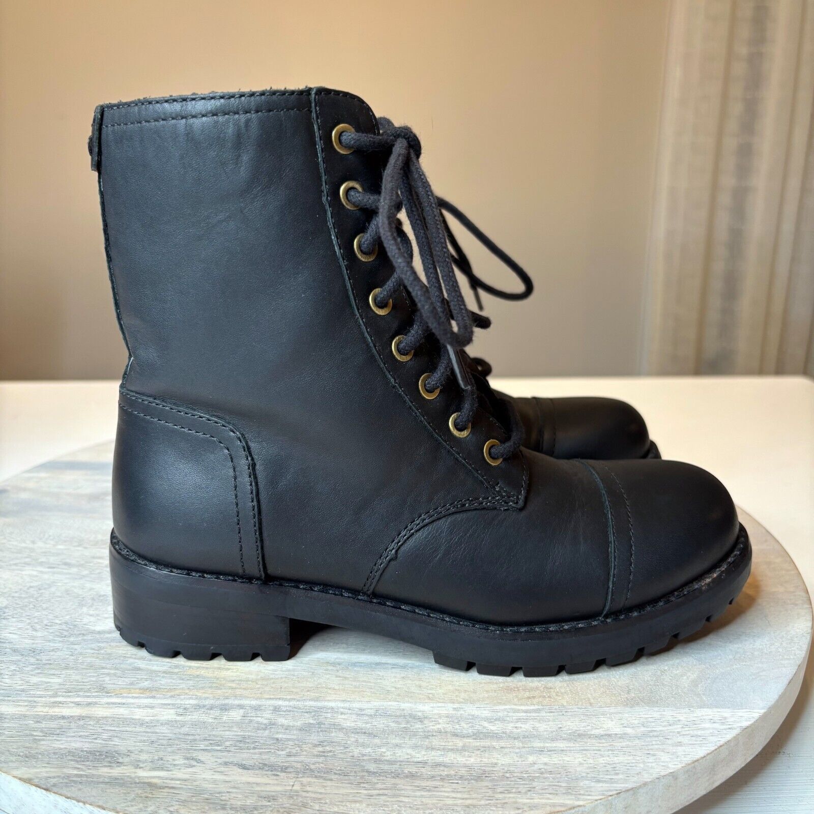Ugg Ugg Australia Women's Kilmer Black Leather Boots US Size 5 Size US 5 / IT 35 - 3 Thumbnail