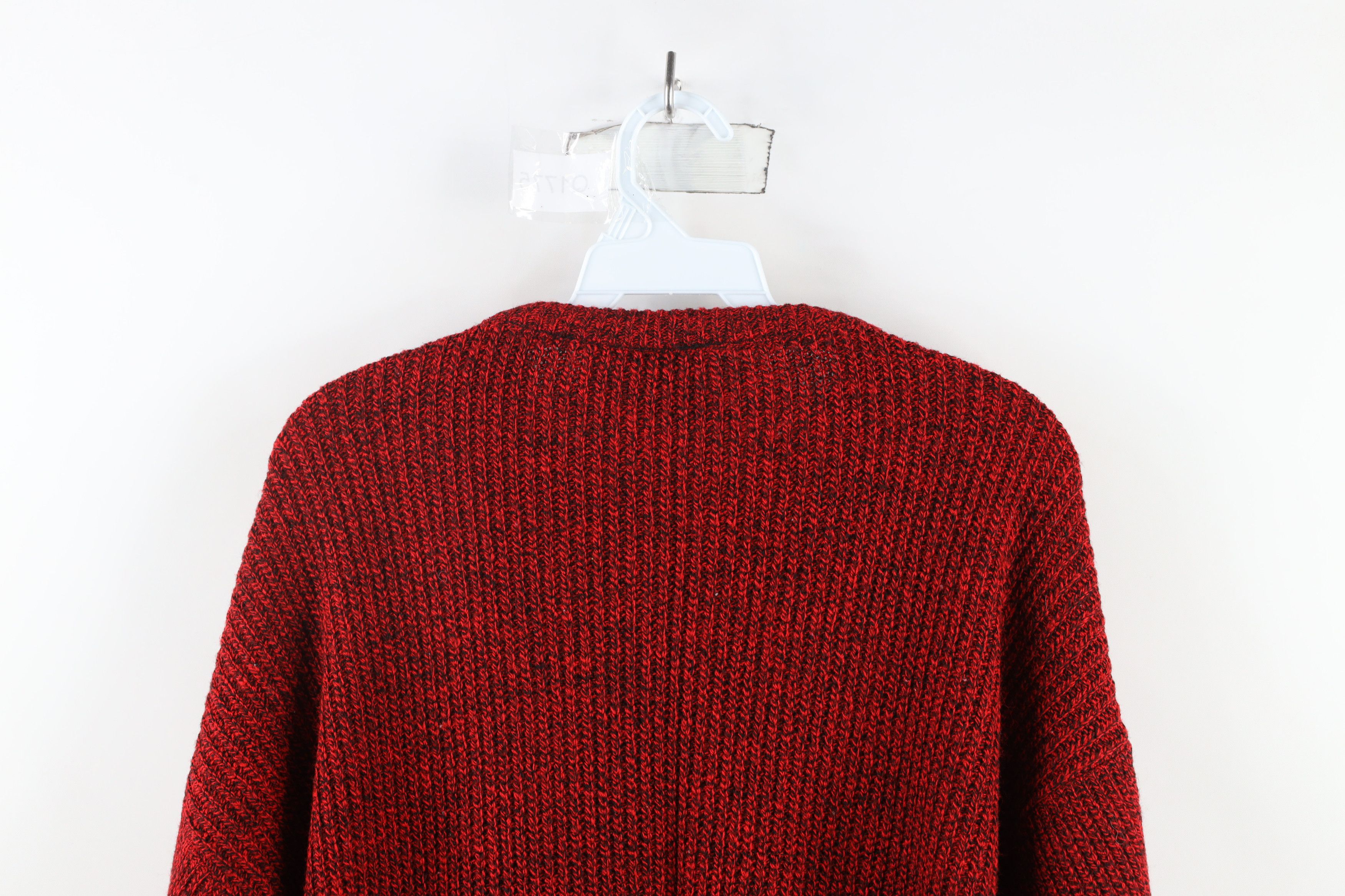 Vintage Vintage 90s Streetwear Chunky Ribbed Knit Sweater Red USA Size L / US 10 / IT 46 - 6 Thumbnail