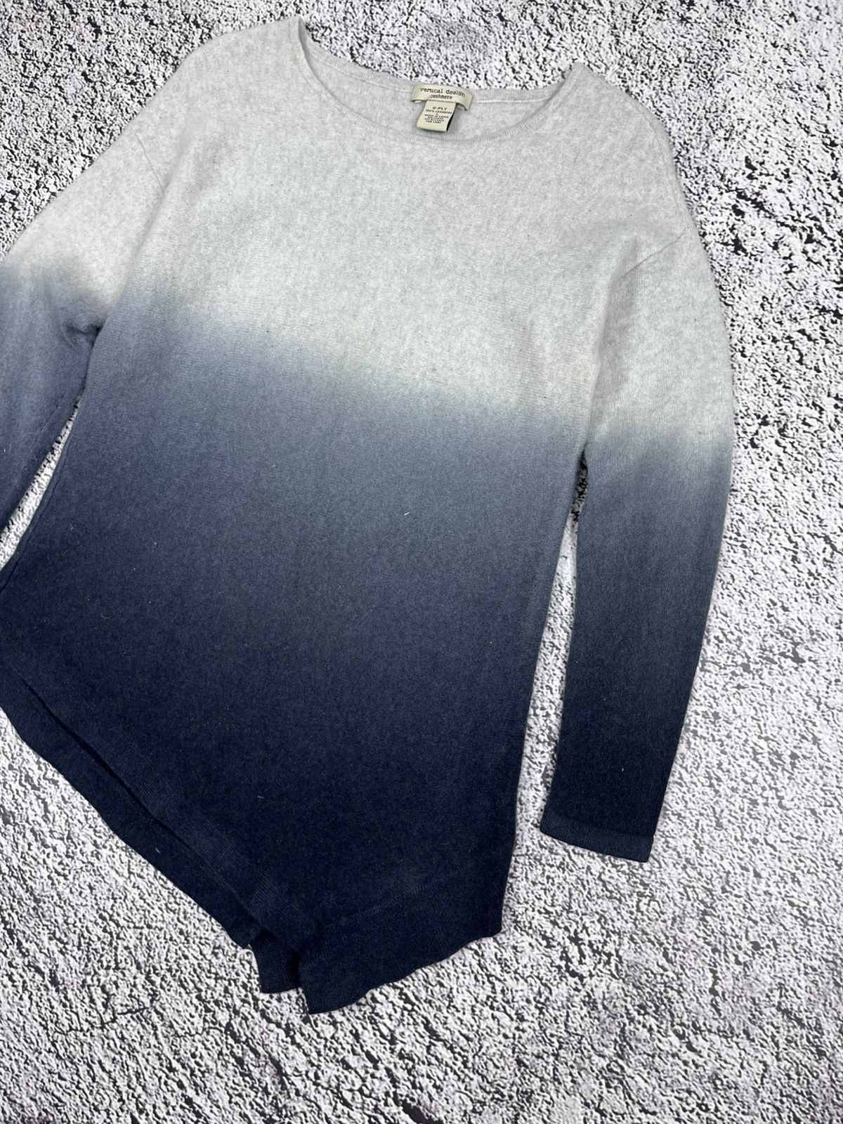 Vintage Vintage Rare 100% Cashmere Gradient Asymmetric Pullower Size L / US 10 / IT 46 - 3 Thumbnail