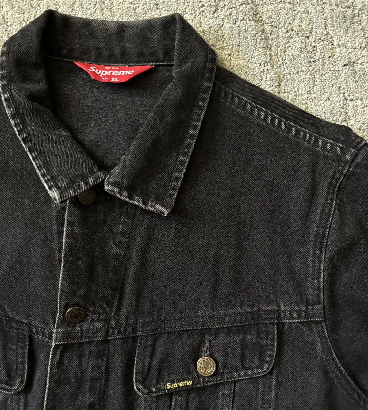 Playboy × Supreme Supreme x Playboy Button Up Denim Jean Jacket Black/ White Size US XL / EU 56 / 4 - 4 Thumbnail