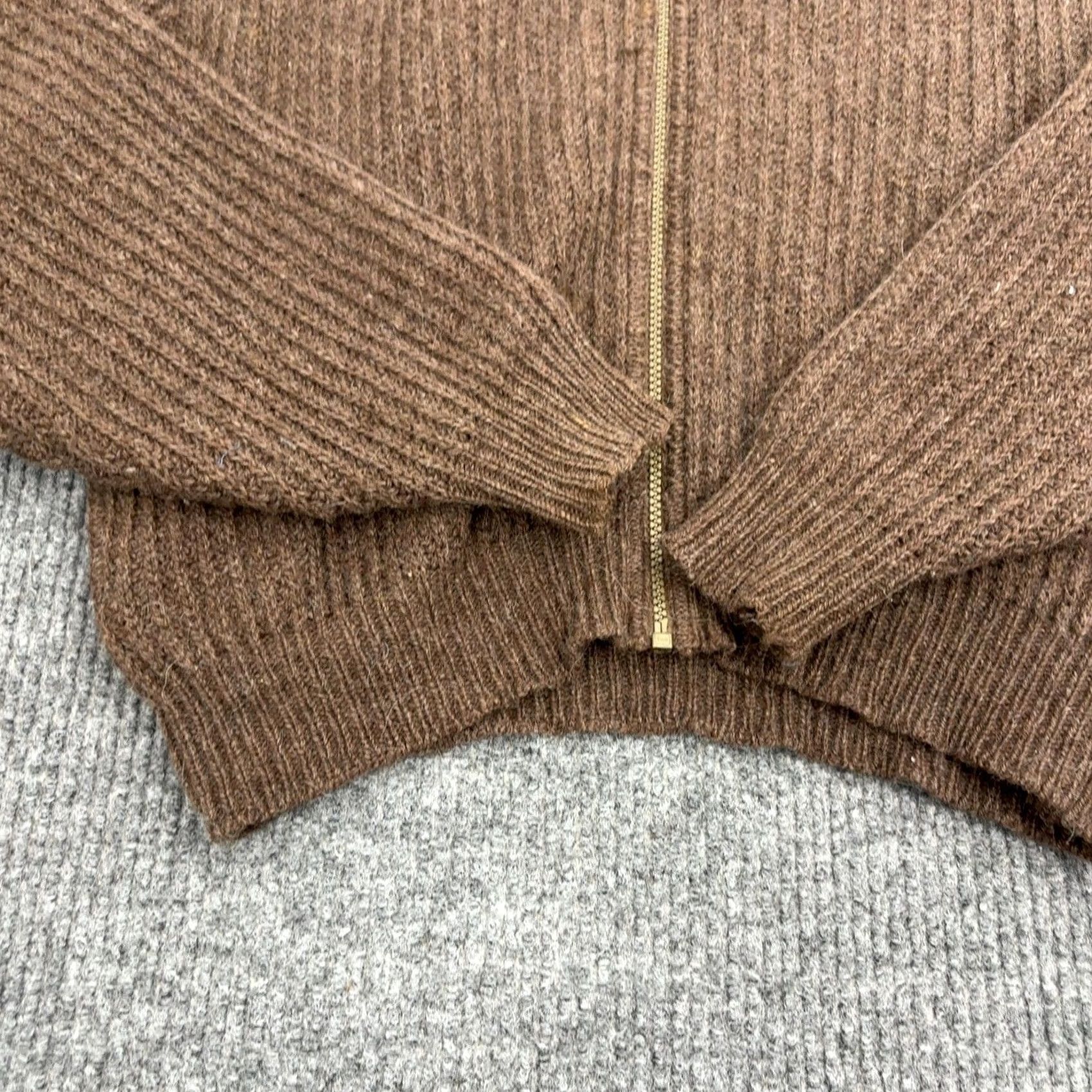 Vintage Vintage LL Bean Freeport Maine Sweater Mens M Brown Wool Alpaca Full Zip Ribbed Cardigan Size US M / EU 48-50 / 2 - 4 Thumbnail