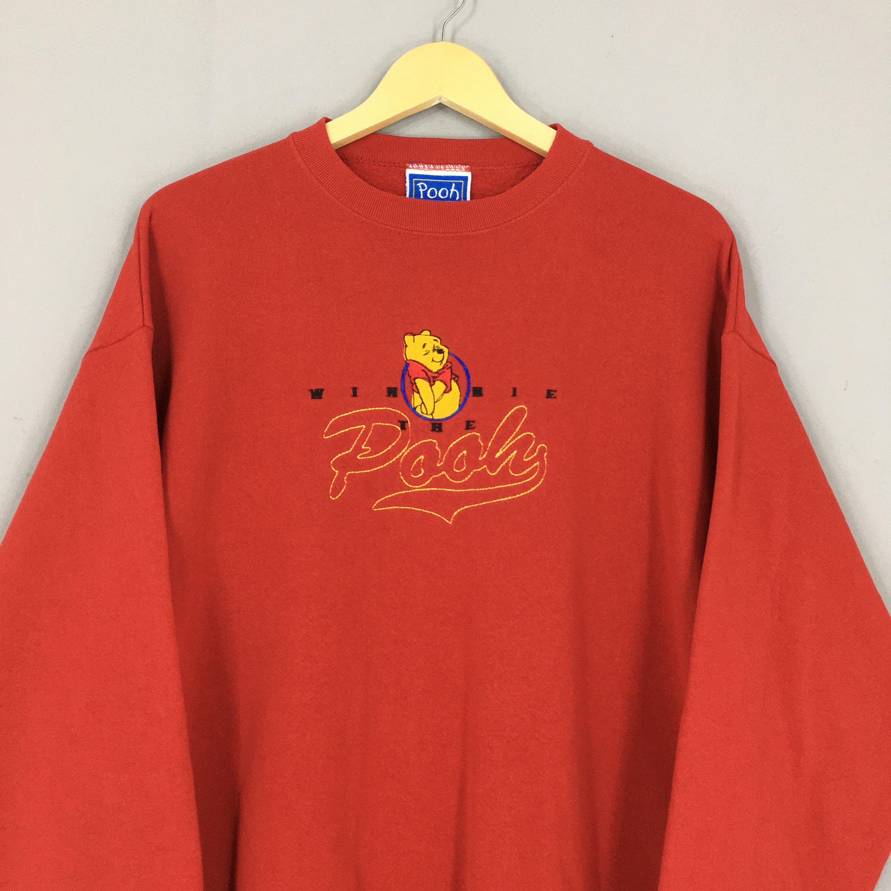 Vintage 90s Winnie The Pooh Red Sweatshirt Large