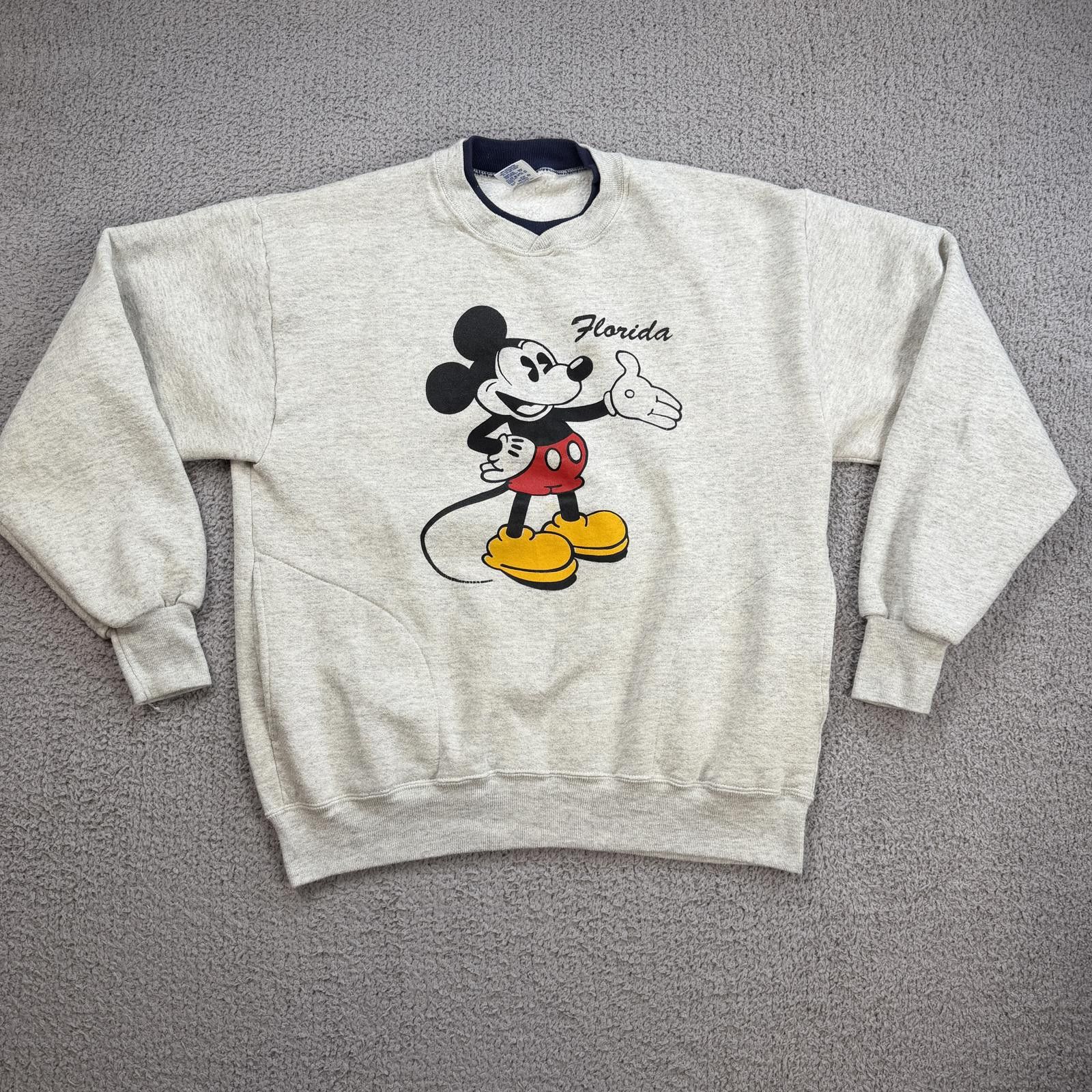 Jerzees Vintage Mickey Mouse Florida Crewneck Sweatshirt Pullover XL Size US XL / EU 56 / 4 - 1 Thumbnail