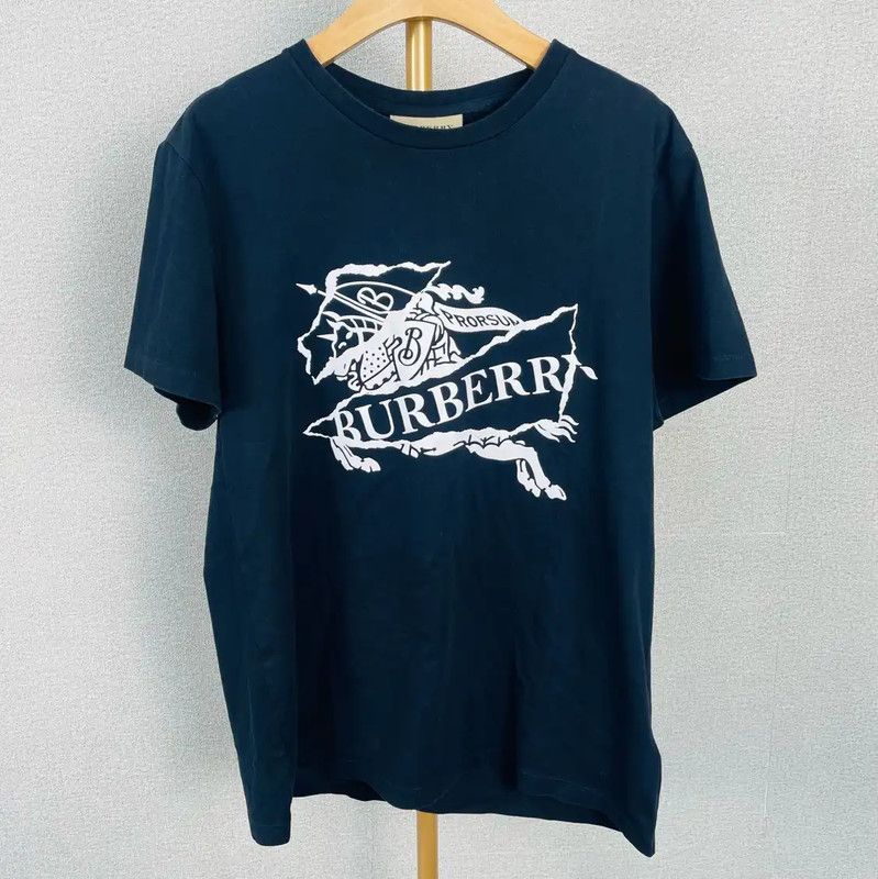 Burberry Burberry Navy Cotton Women's T-Shirt Size L / US 10 / IT 46 - 1 Thumbnail