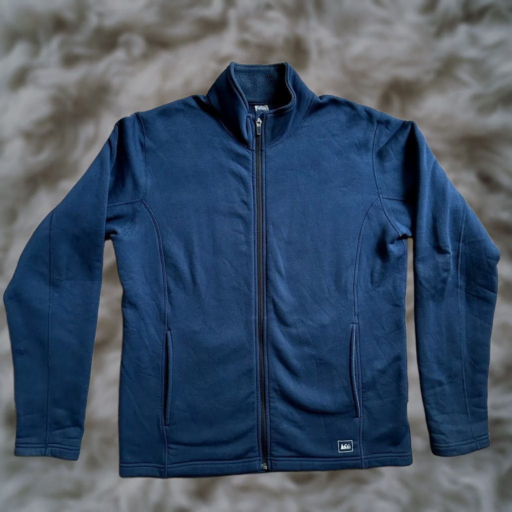 Vintage REI Full Zip Mock Neck Fleece Sweater Navy Blue L Mens Size US L / EU 52-54 / 3 - 1 Thumbnail