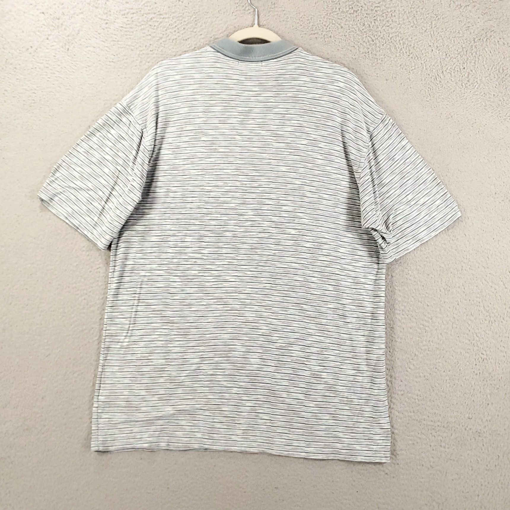 Vintage VINTAGE Raffi Polo Shirt Mens Large White Blue Striped Cotton Pullover Lightweight Classic Golf Size US L / EU 52-54 / 3 - 7 Thumbnail